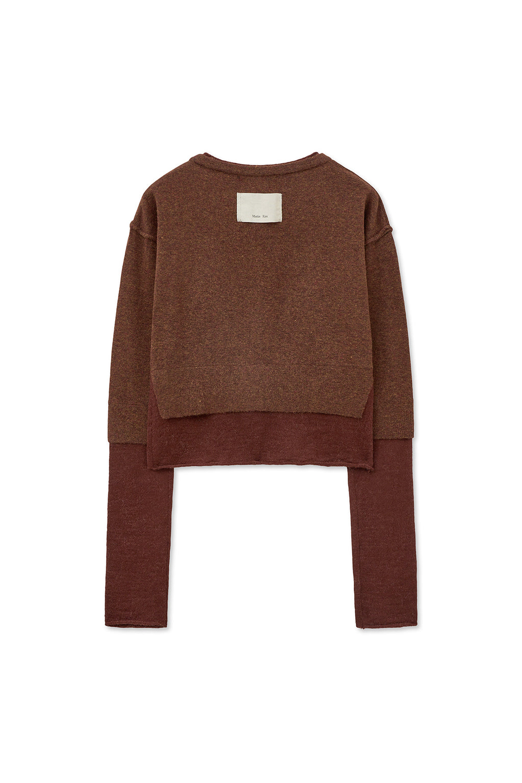 Matin Kim - Layered Texture Knit Cardigan (Brown) product image 2 | TRAB K-Fashion Australia