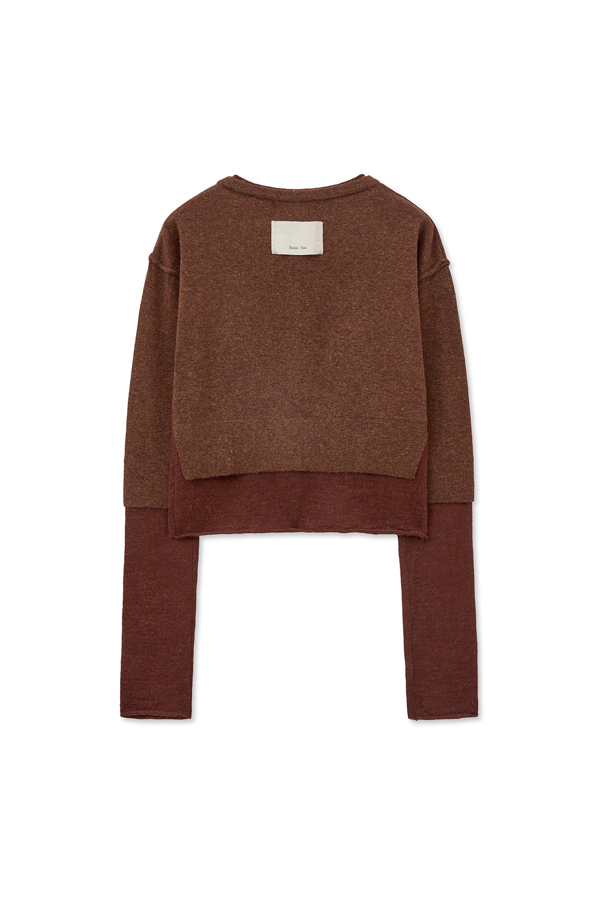 Matin Kim - Layered Texture Knit Cardigan (Brown) product image 2 | TRAB K-Fashion Australia