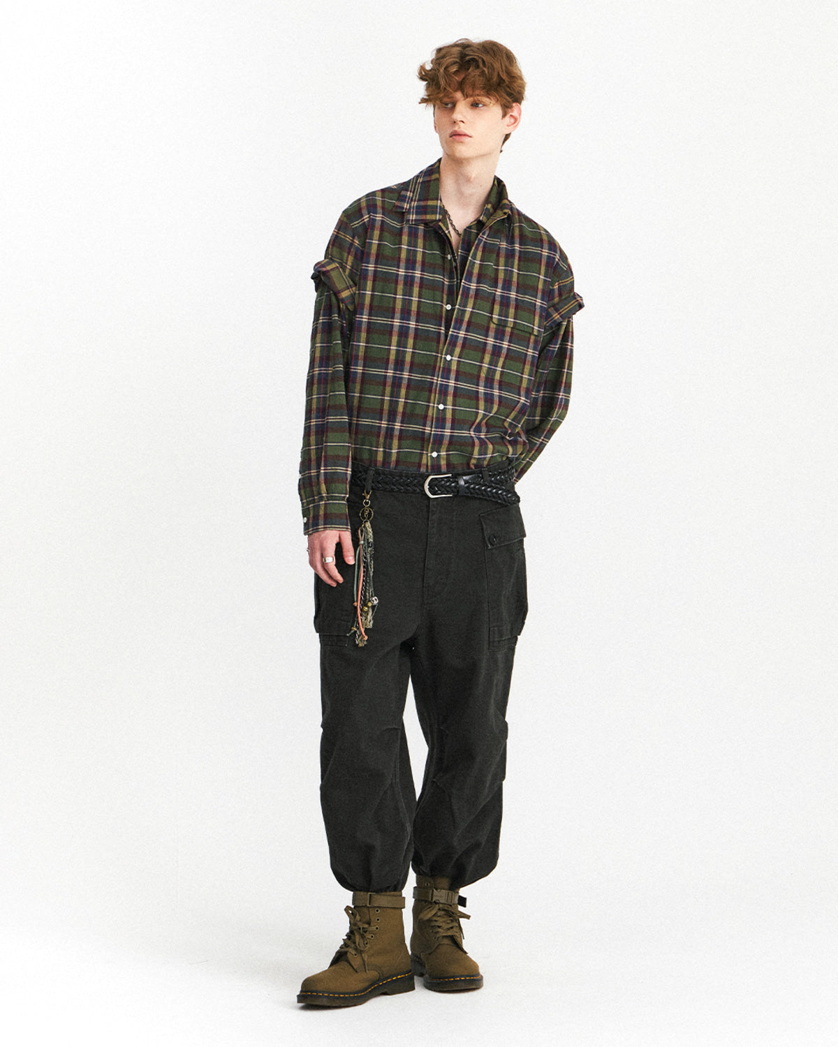 Eastlogue - Holiday Half Shirts (Green & Purple Check) product image 4 | TRAB K-Fashion Australia