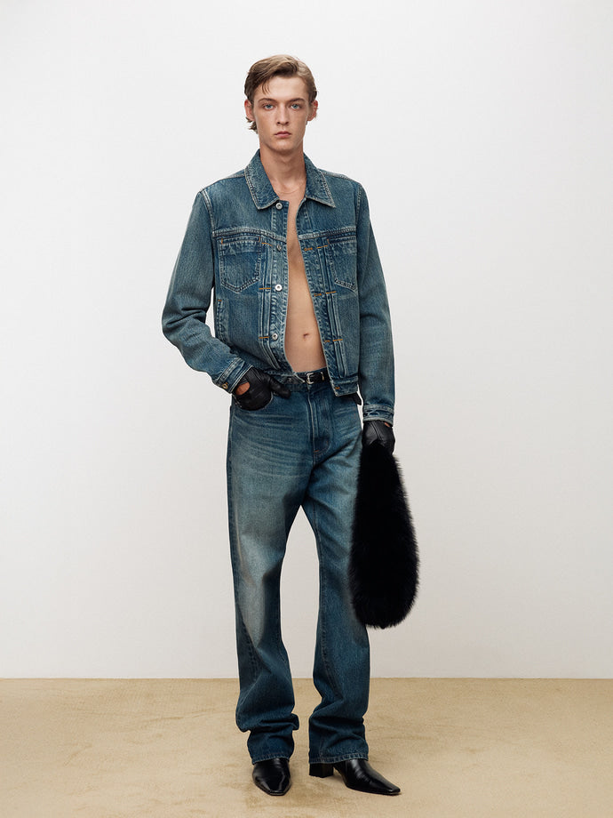 Tonywack - Denim Blouson Jacket (Mid Blue) product image 4 | TRAB K-Fashion Australia