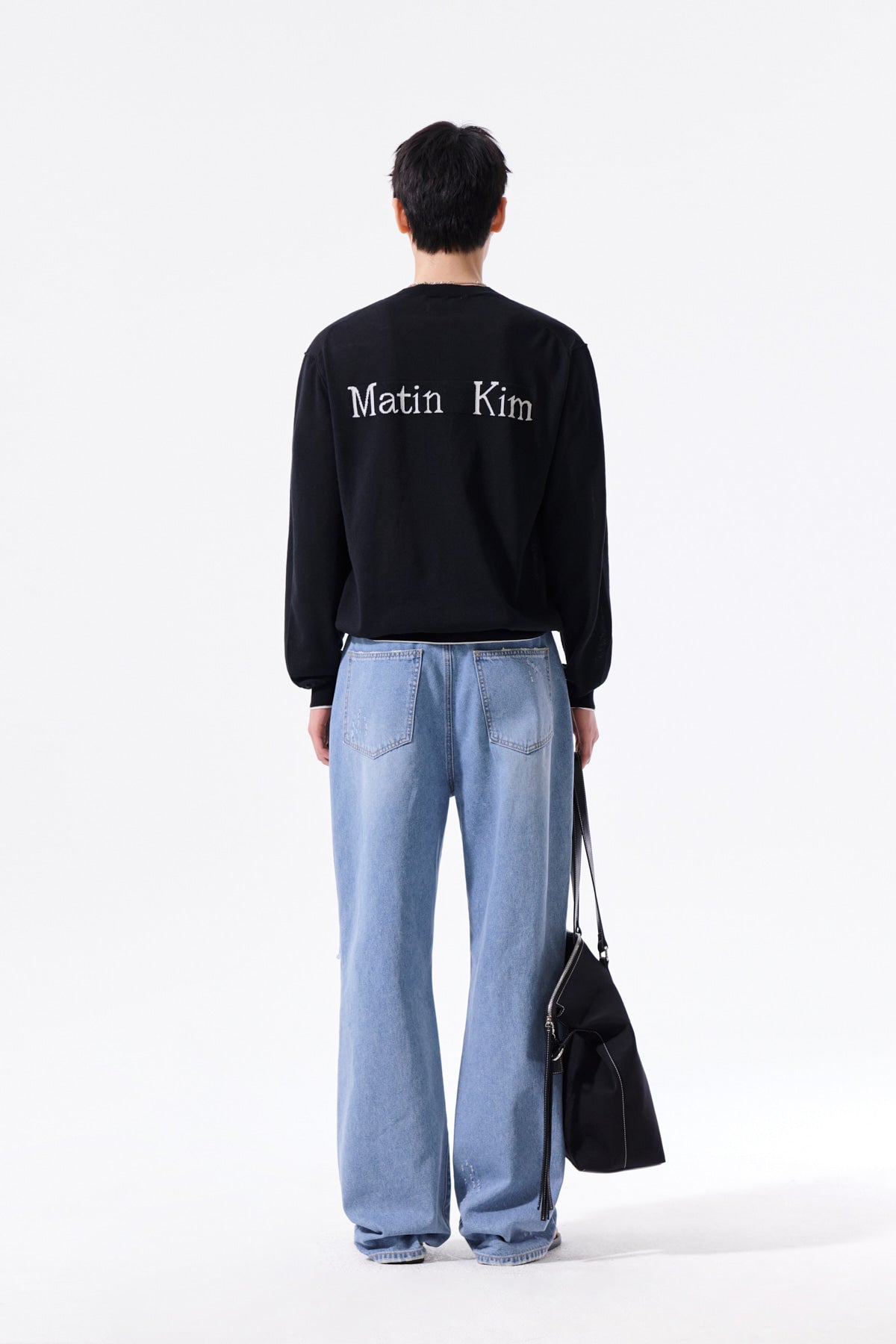 Matin Kim - Back Logo Sheer Cardigan (Black) product image 9 | TRAB K-Fashion Australia