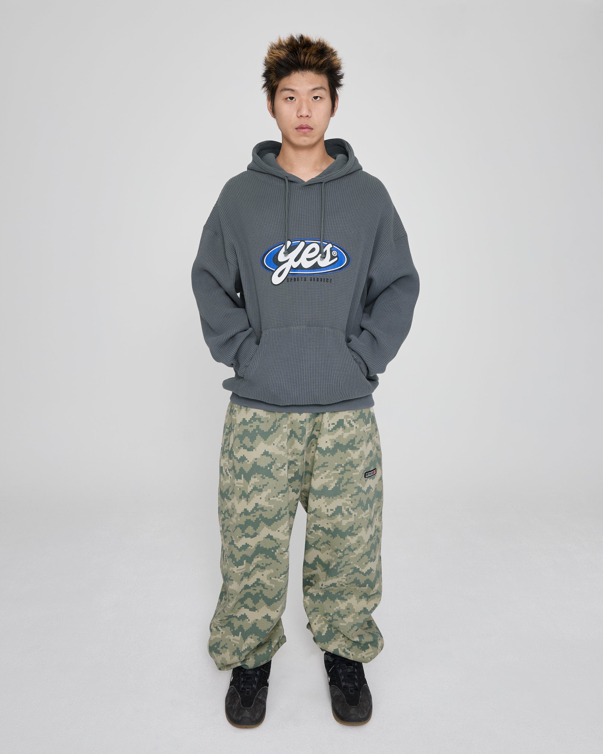 yeseyesee - Y.E.S Waffle Hoodie (Dark Grey) product image 7 | TRAB K-Fashion Australia