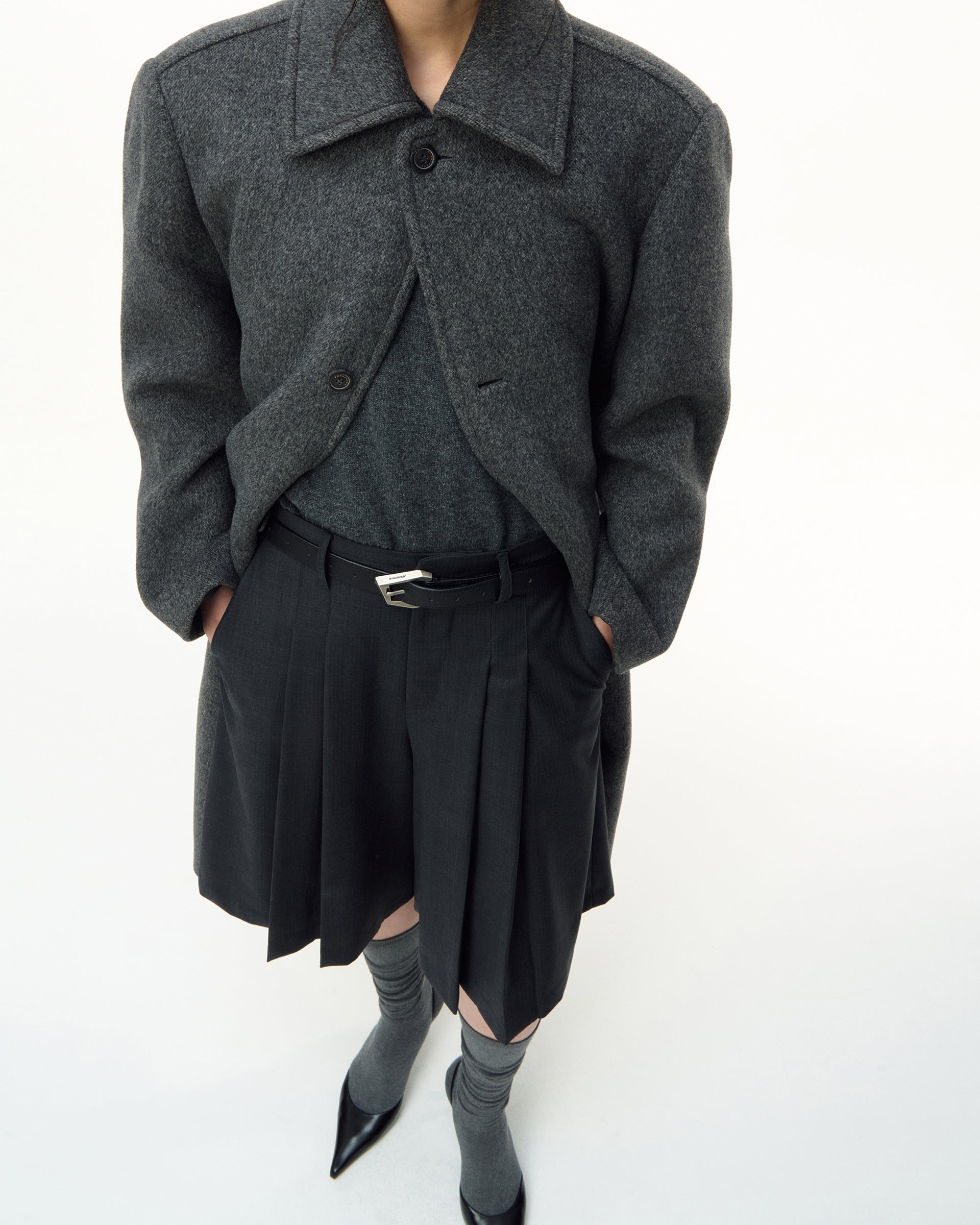 Ader Error - Sig; BK Tag coat 01 (Charcoal) product image 4 | TRAB K-Fashion Australia