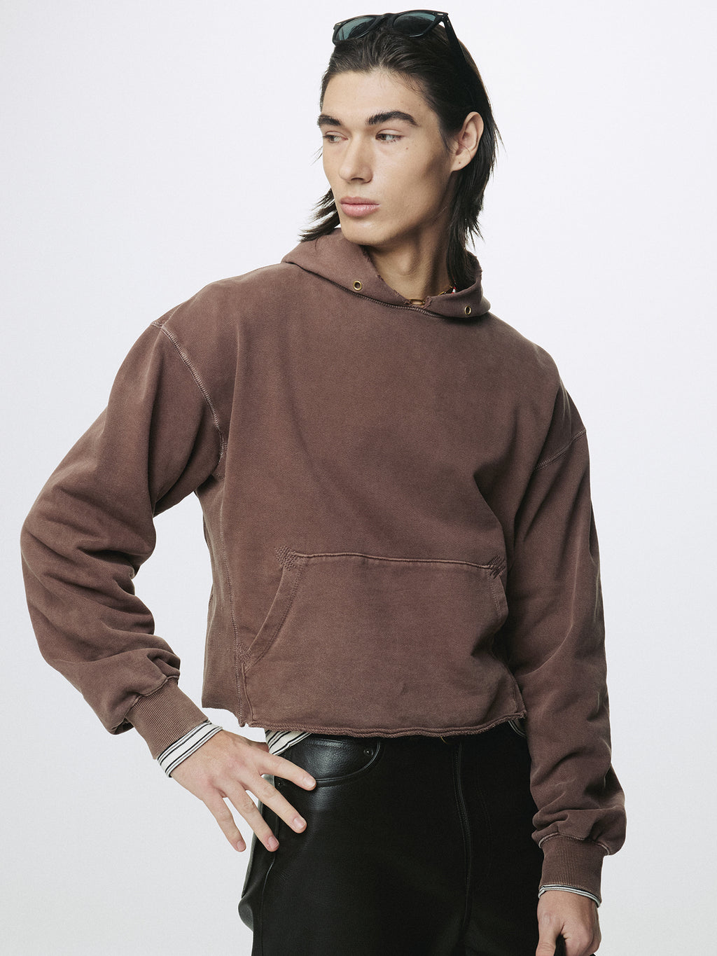 Tonywack - Garment Dyed Raw Edge Hoodie (Faded Red) product image 6 | TRAB K-Fashion Australia