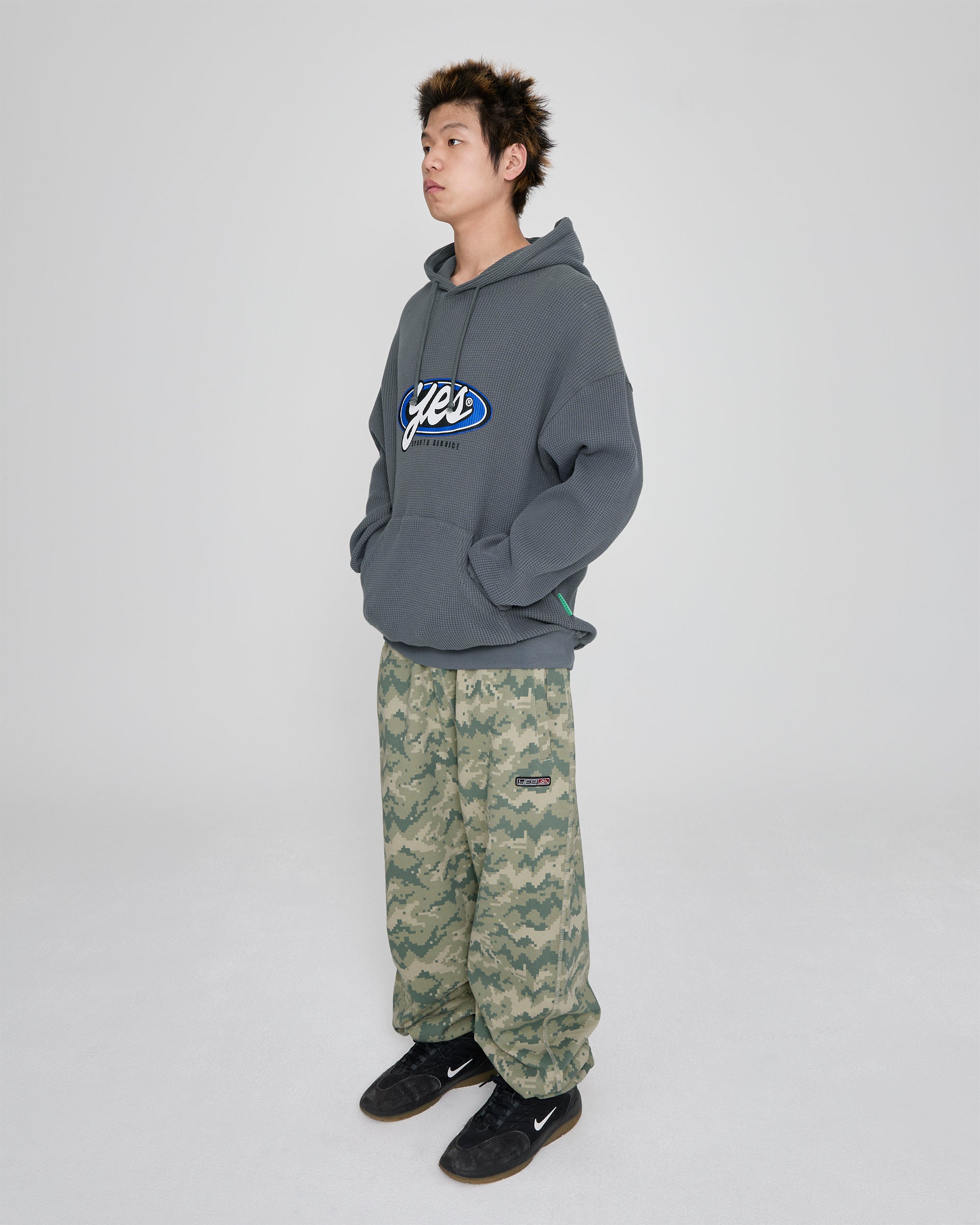 yeseyesee - Y.E.S Waffle Hoodie (Dark Grey) product image 8 | TRAB K-Fashion Australia
