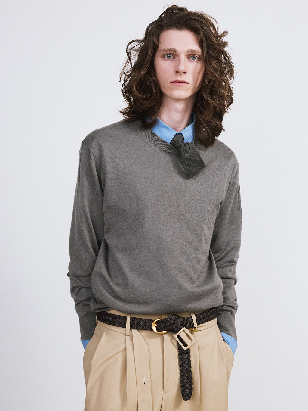 Recto - Silk-Cashmere Knit Top (Midnight Grey) product image 3 | TRAB K-Fashion Australia
