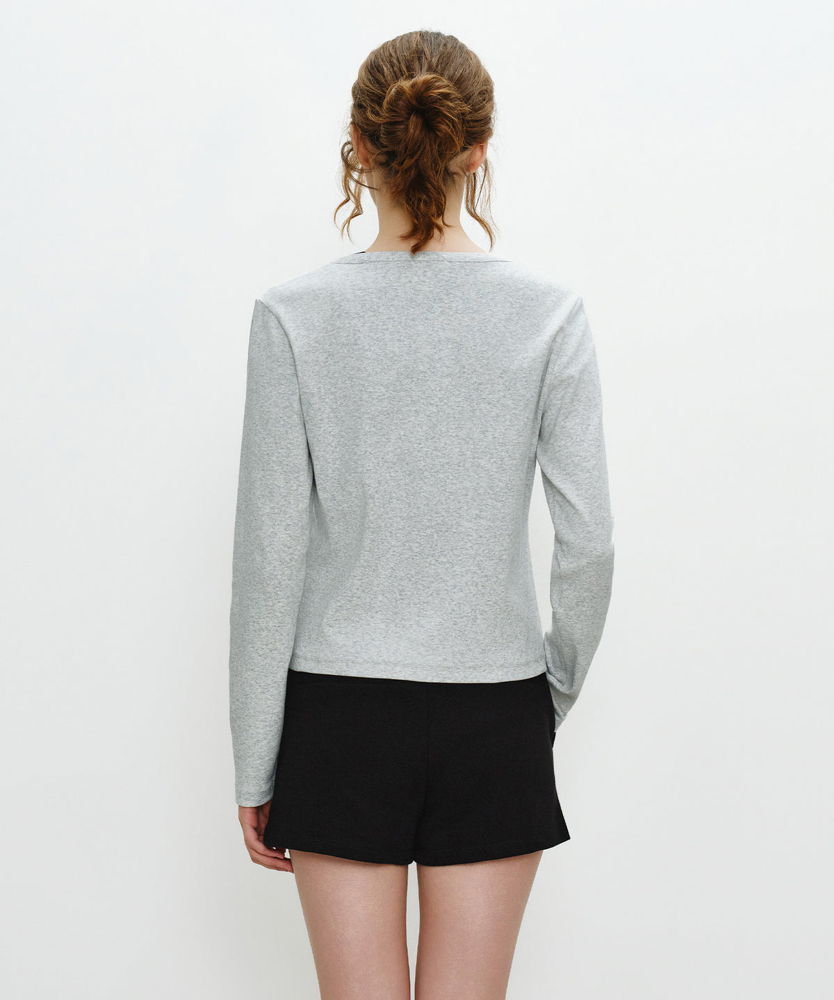 Marithe & Francois Girbaud - Basic Cotton Cardigan (Light Heather Gray) product image 3 | TRAB K-Fashion Australia