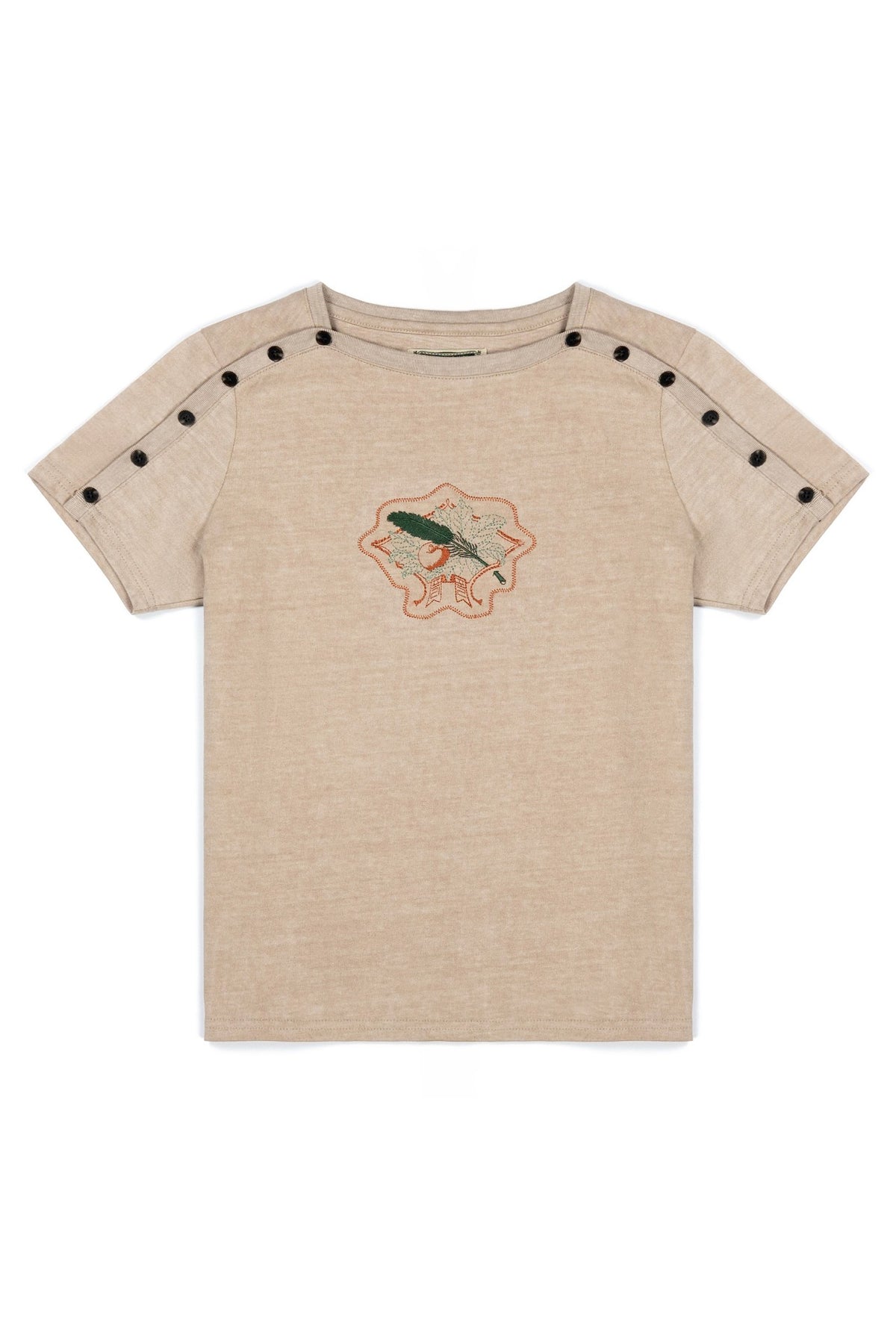 Ioedle - Freefall Fastening Boat Neck T-Shirt Yellow (Brown) product image 3 | TRAB K-Fashion Australia