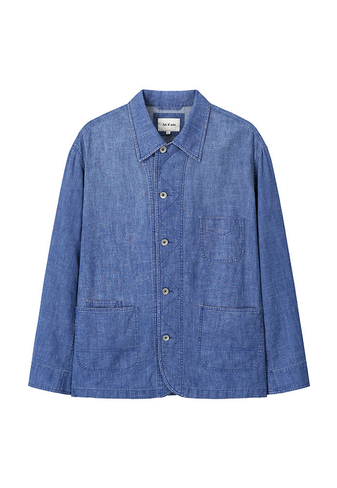 Art if acts - Linen Western Coverall Jacket (French Blue) product image 6 | TRAB K-Fashion Australia