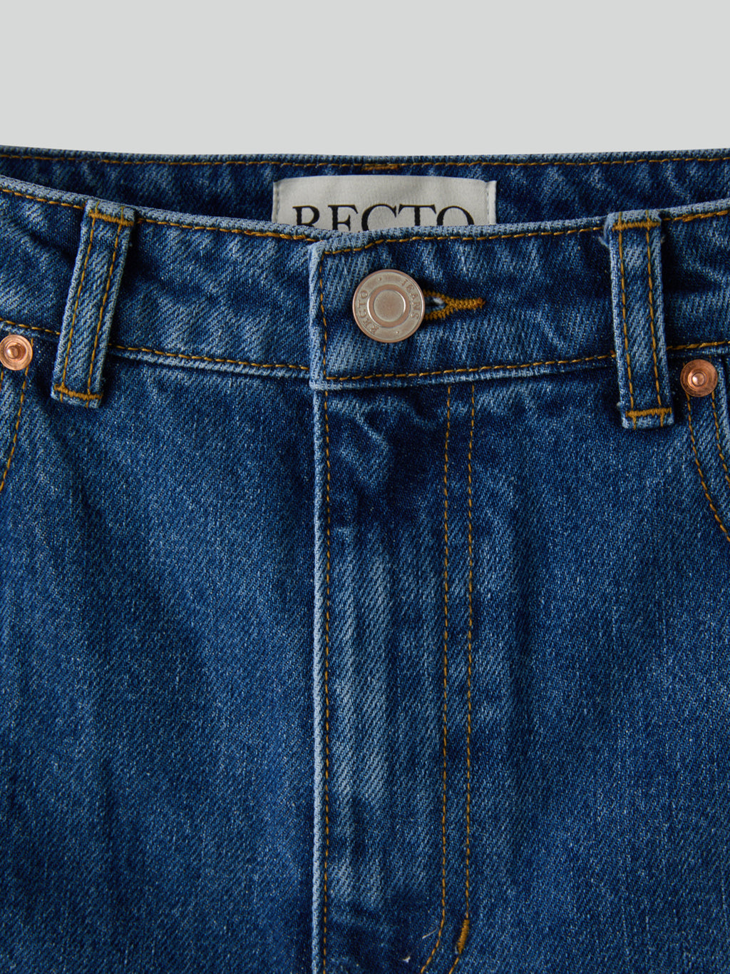 Recto - 90S High-Rise Curved Leg Jeans (Blue) product image 4 | TRAB K-Fashion Australia