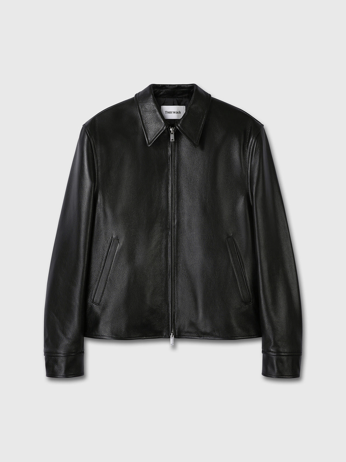 Tonywack - Cow Leather Buckle Zip Jacket (Black) product image 9 | TRAB K-Fashion Australia
