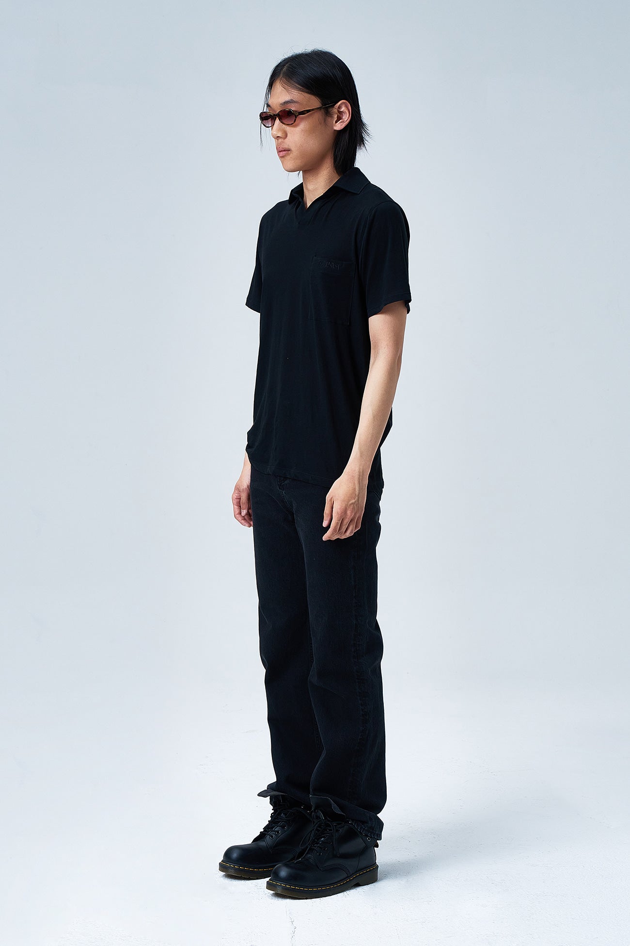 Deinet - Vintage Collar T-Shirt (Black) product image 2 | TRAB K-Fashion Australia