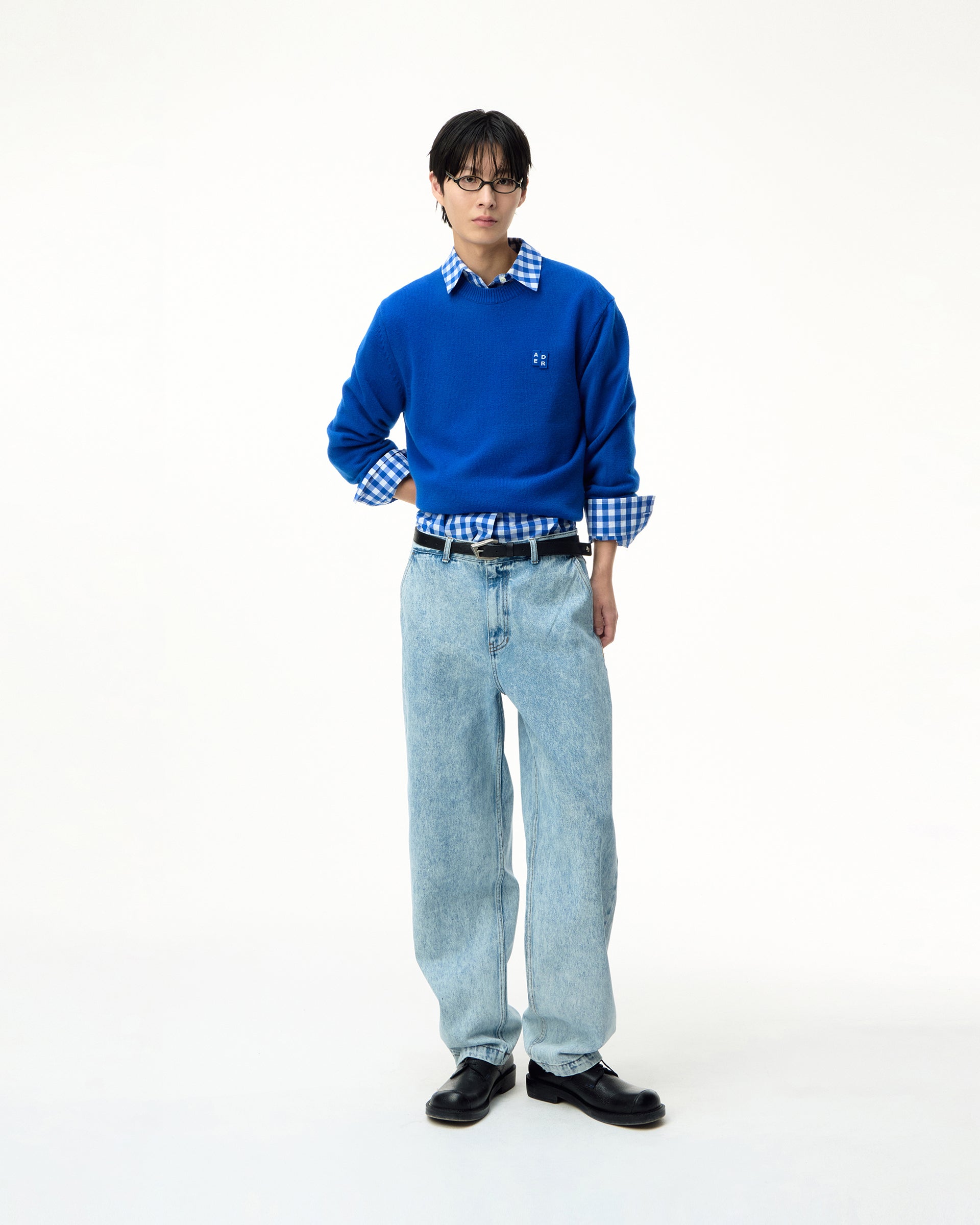 Ader Error - Sig; BL Tag knit 01 (Z-Blue) product image 1 | TRAB K-Fashion Australia