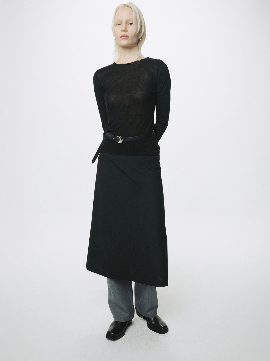 Tonywack - Wool Midi Skirt (Black) product image 6 | TRAB K-Fashion Australia