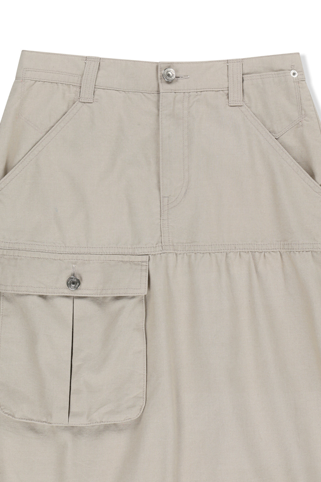 Matin Kim - Vintage Pocket Midi Skirt (Light Beige) product image 3 | TRAB K-Fashion Australia