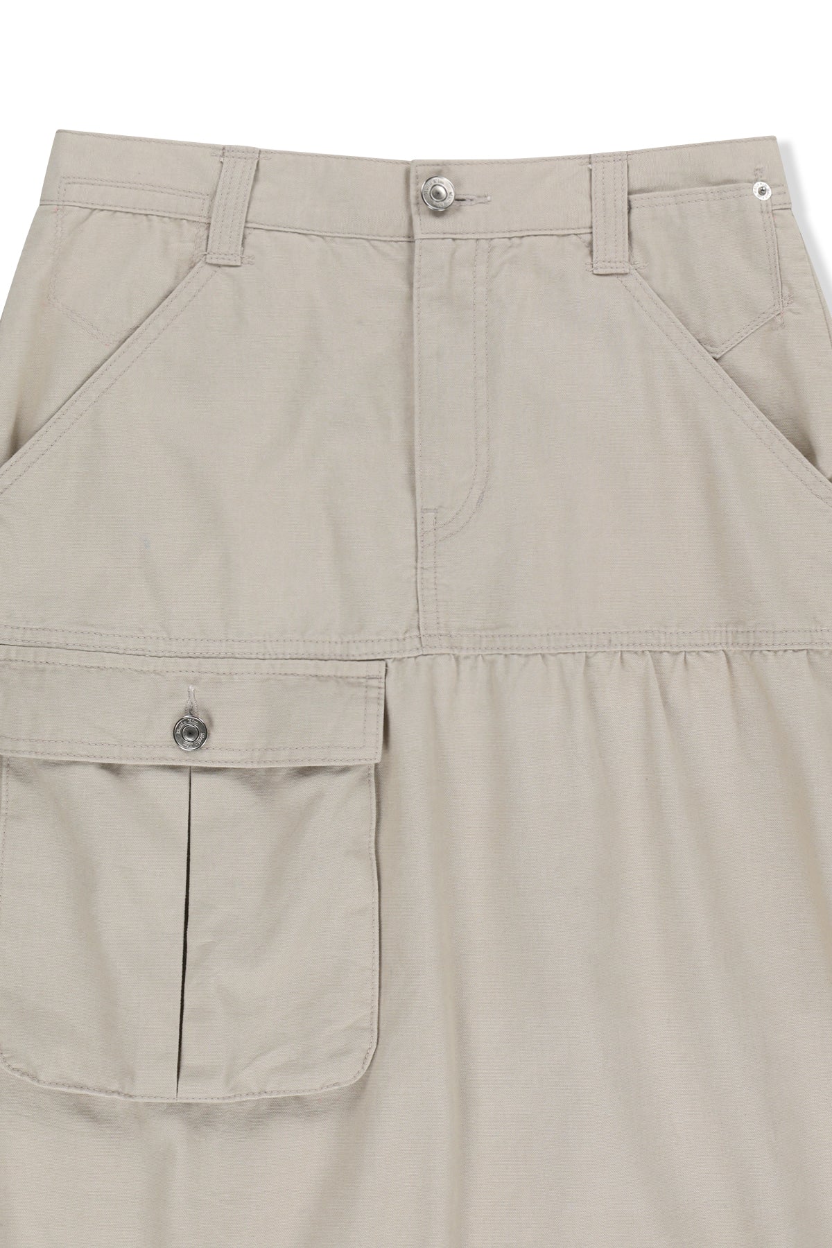 Matin Kim - Vintage Pocket Midi Skirt (Light Beige) product image 3 | TRAB K-Fashion Australia