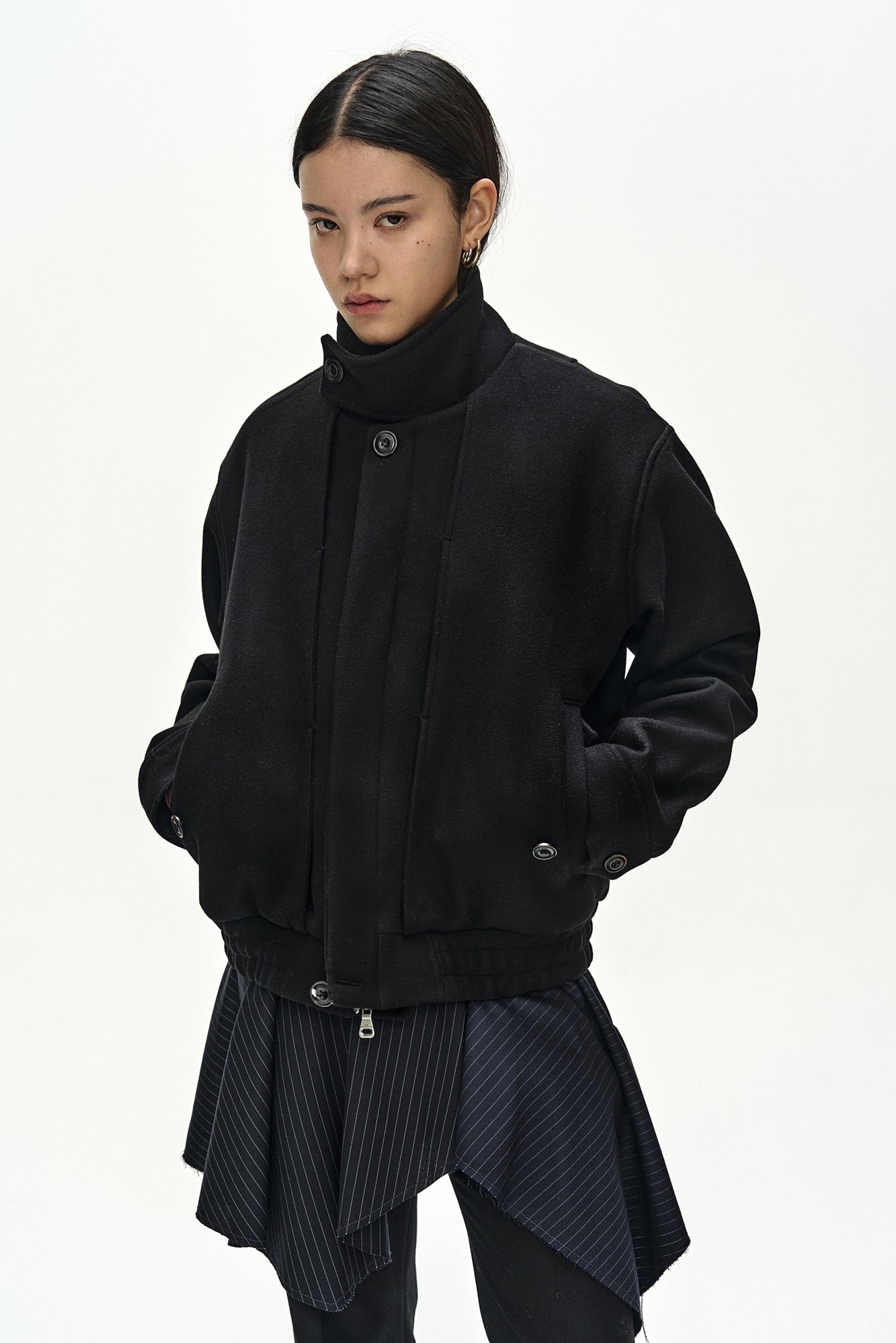 Andersson Bell - Linus Harrington Wool Jacket (black) (Black) product image 11 | TRAB K-Fashion Australia