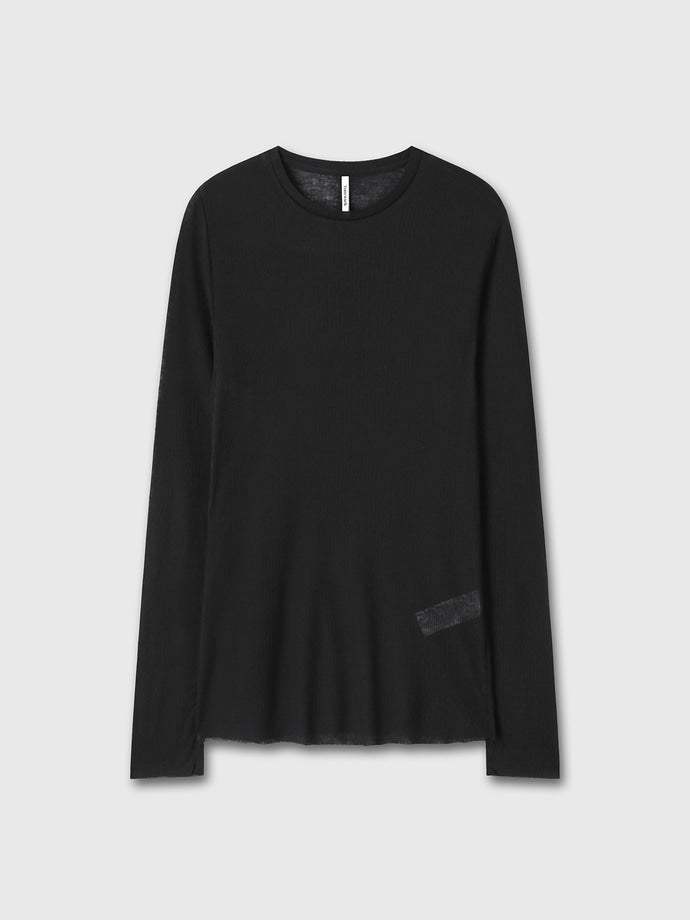 Tonywack - Sheer Wool Ribbed Knit Top (Black) product image 8 | TRAB K-Fashion Australia