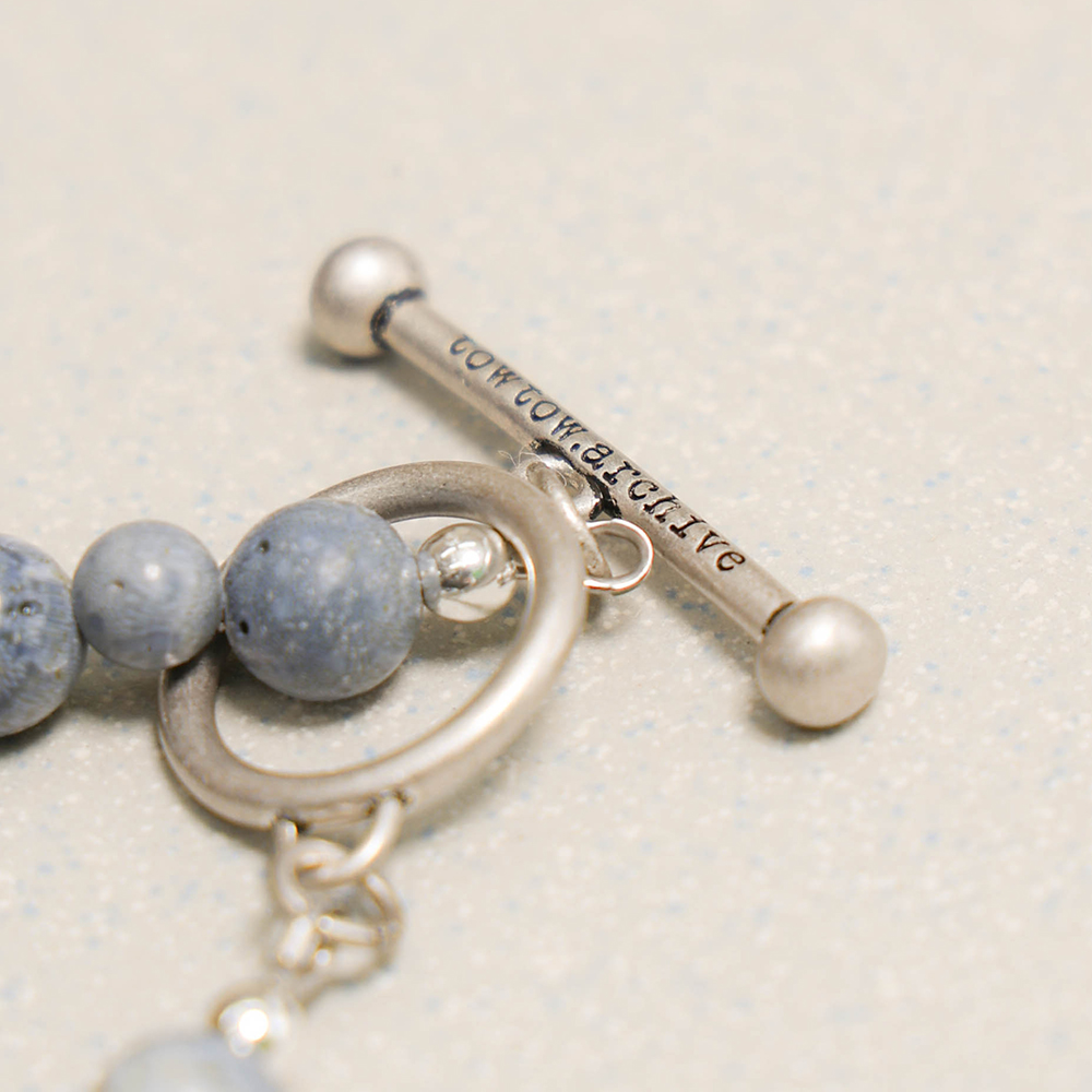 Towtow Archive - Feel Logo Symbol Necklace (Coral Blue) product image 3 | TRAB K-Fashion Australia