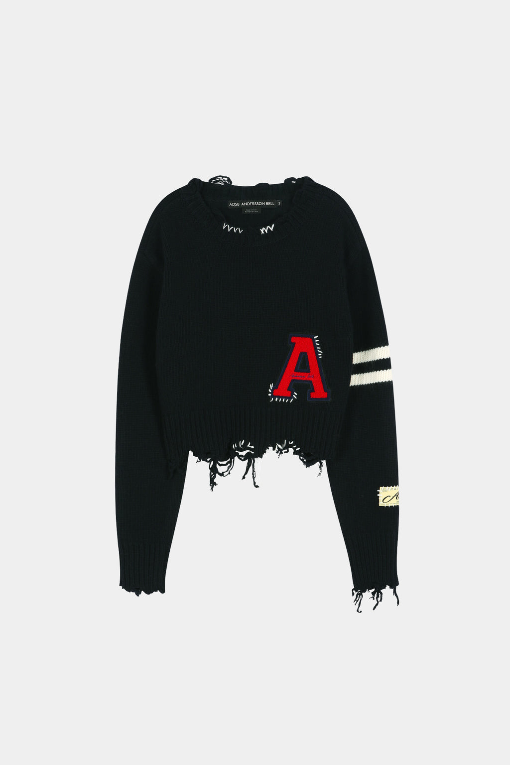 Andersson Bell - (essential) Distressed Varsity Patch Sweater (dark Navy) (Dark Navy) product image 9 | TRAB K-Fashion Australia