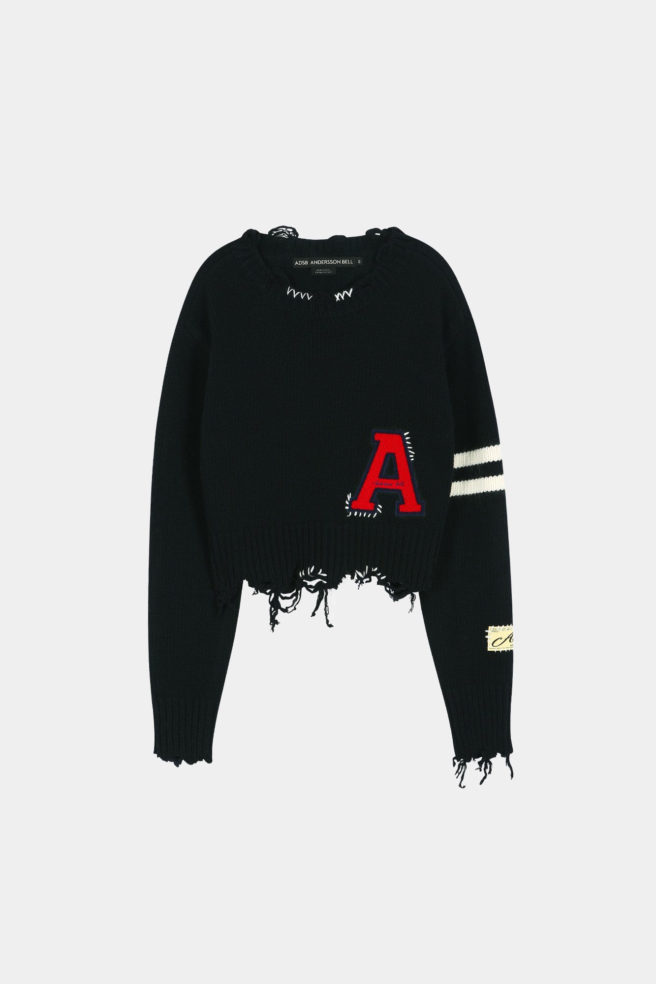 Andersson Bell - (essential) Distressed Varsity Patch Sweater (dark Navy) (Dark Navy) product image 9 | TRAB K-Fashion Australia