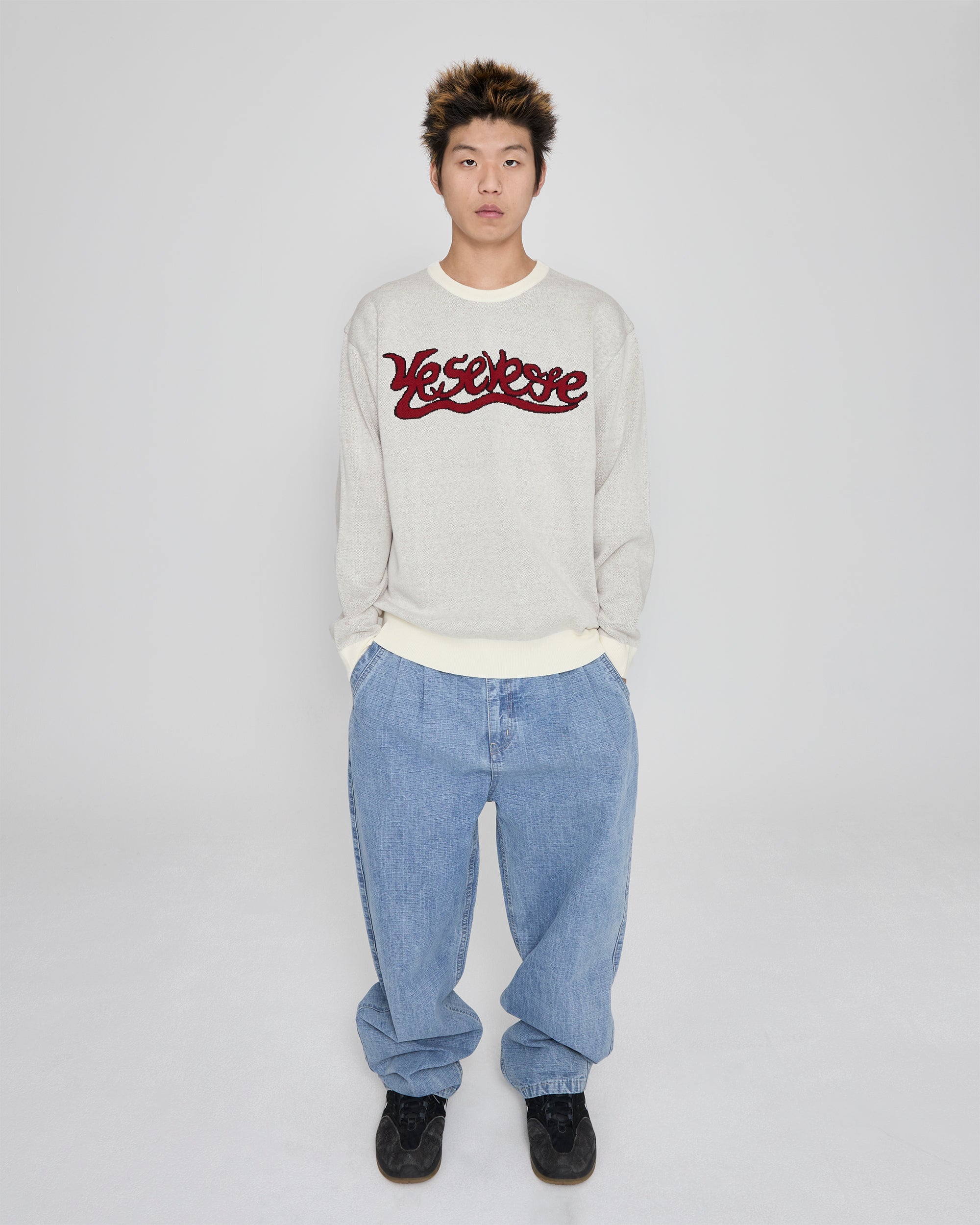 yeseyesee - Snail Logo Long Sleeve Knit Pullover (Ivory) product image 7 | TRAB K-Fashion Australia