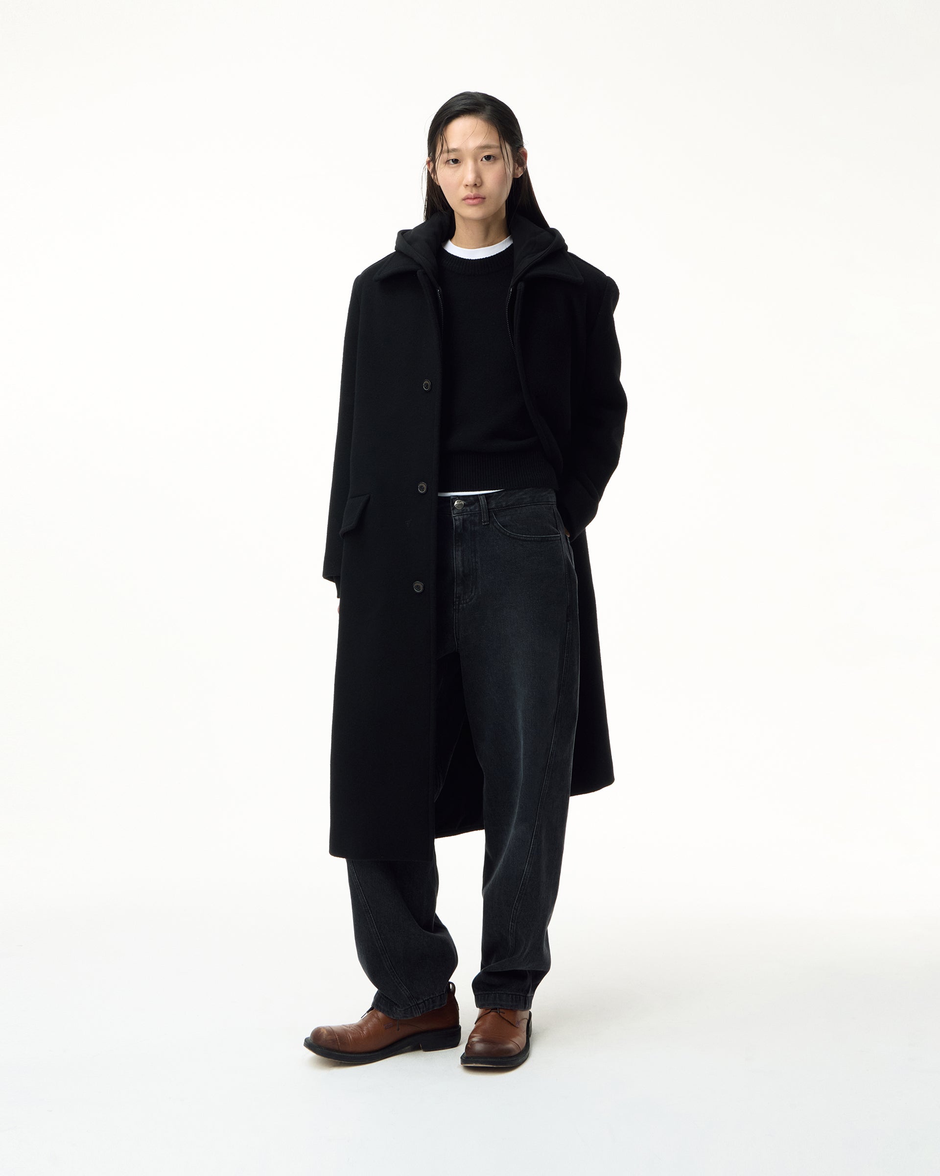 Ader Error - Sig; BK Tag coat 01 (Noir) product image 1 | TRAB K-Fashion Australia