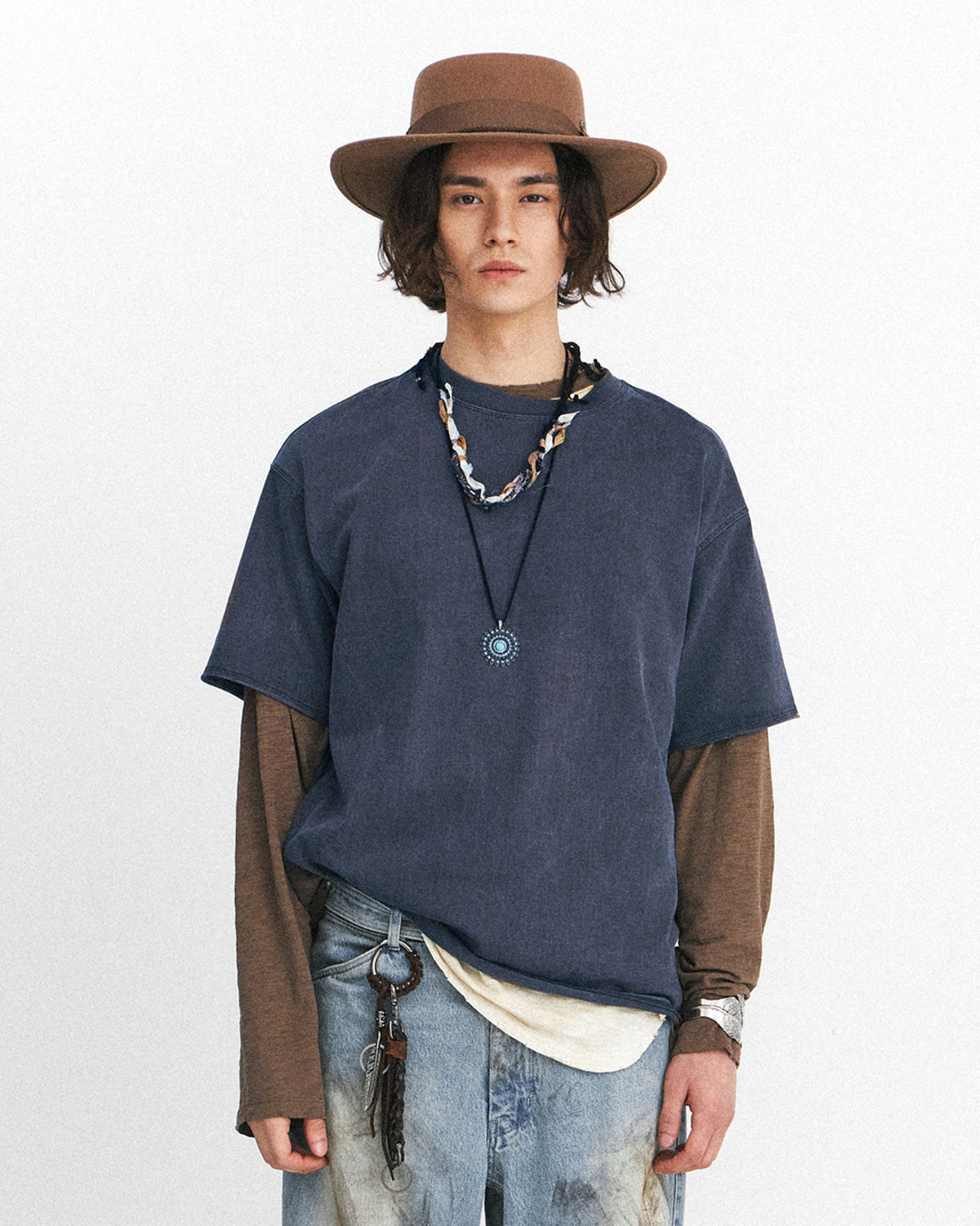 Eastlogue - Cut Out Boxy T-shirts (Navy) product image 1 | TRAB K-Fashion Australia