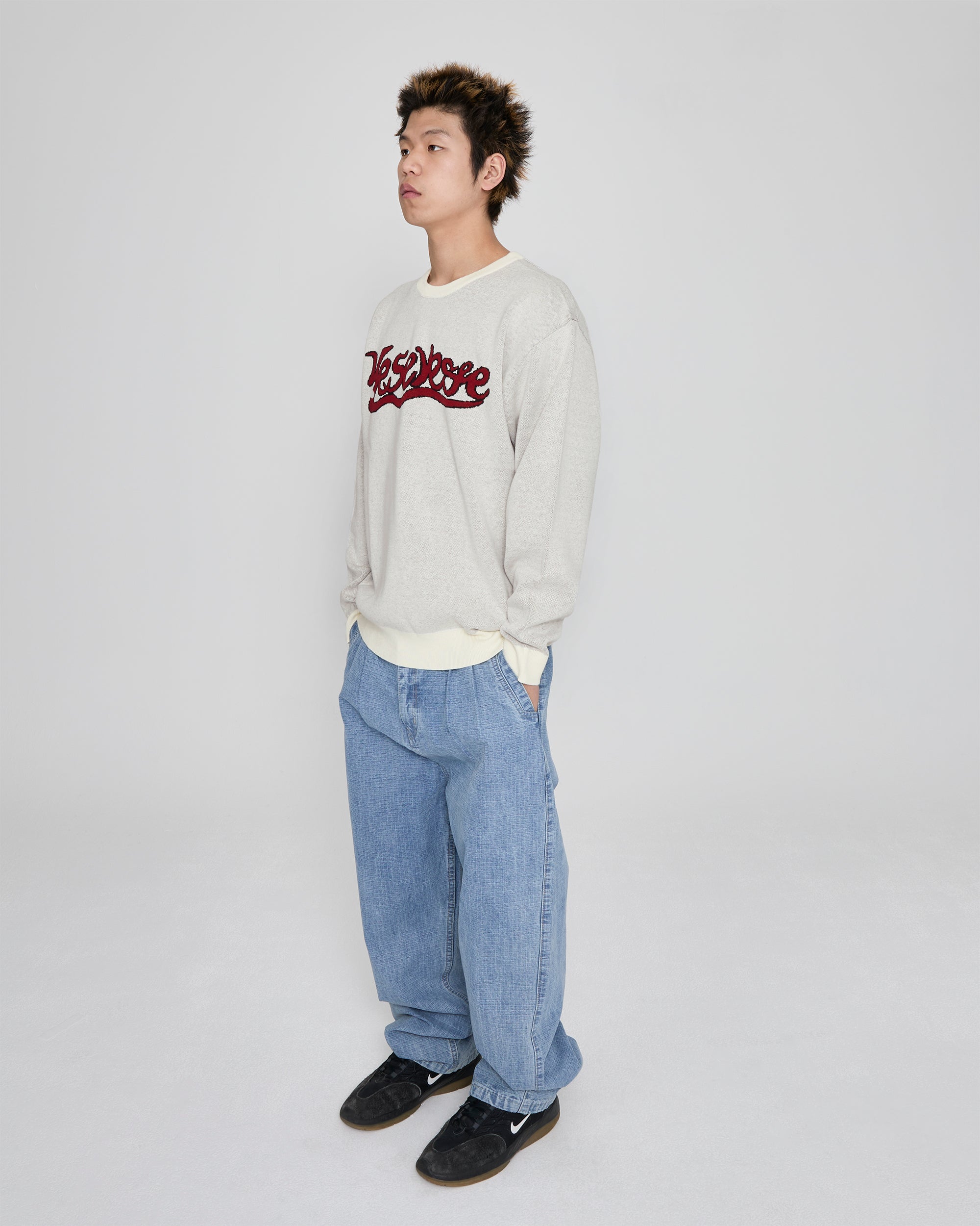 yeseyesee - Snail Logo Long Sleeve Knit Pullover (Ivory) product image 8 | TRAB K-Fashion Australia