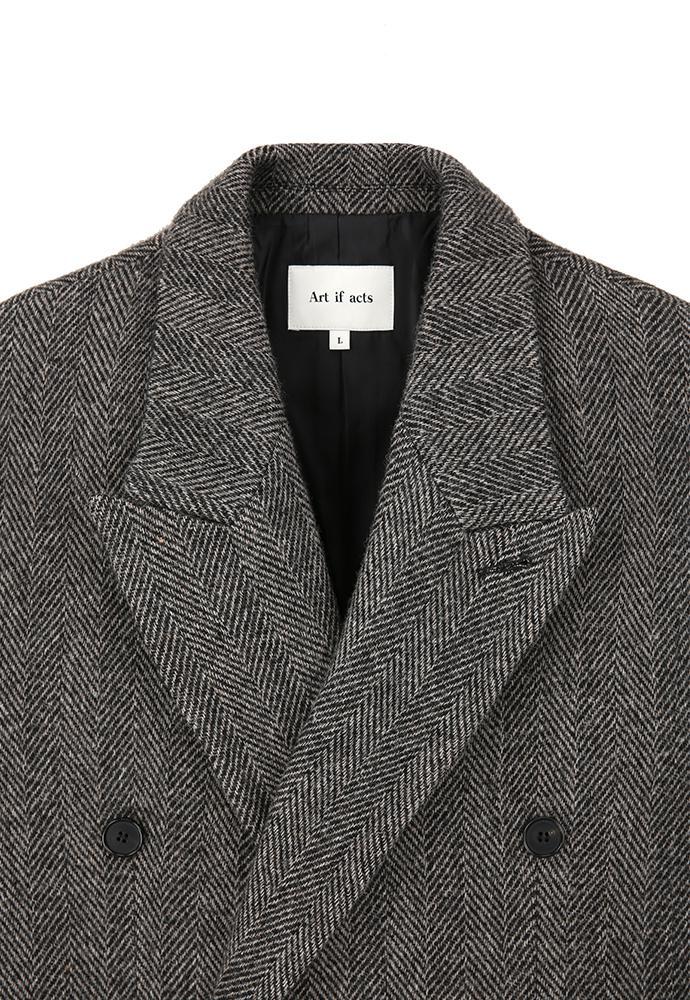 Art if acts - Leather Collar Double-Breasted Coat (Taupe) product image 10 | TRAB K-Fashion Australia