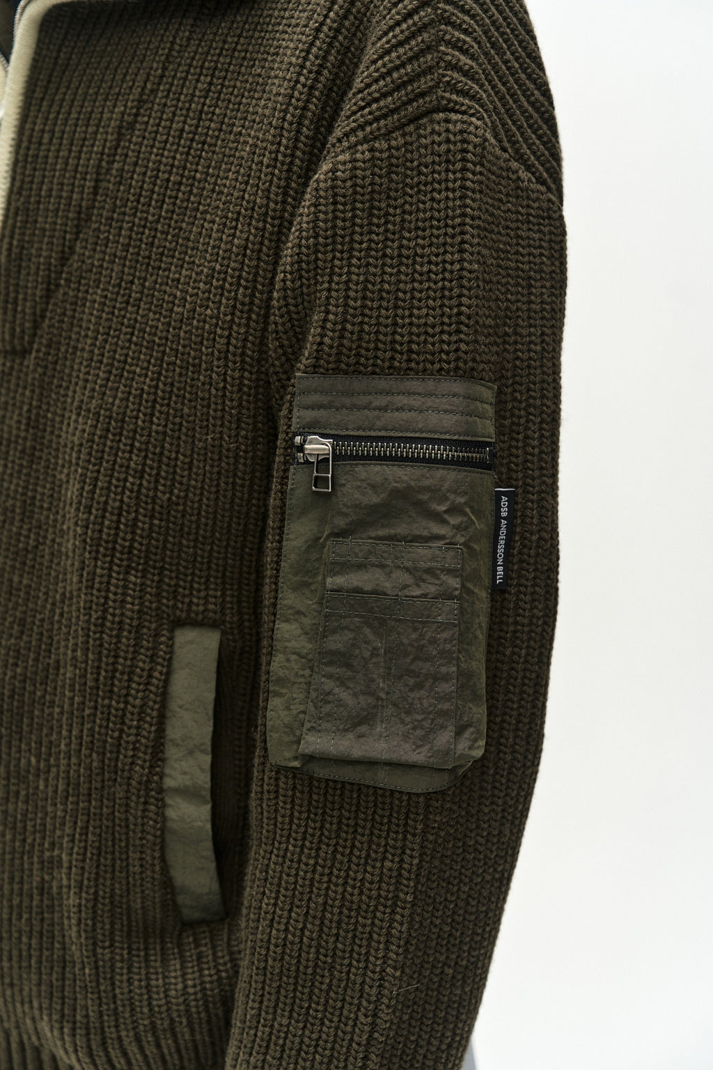 Andersson Bell - Double Layered Quarter Zip-Up Sweater (Khaki/Black) product image 7 | TRAB K-Fashion Australia