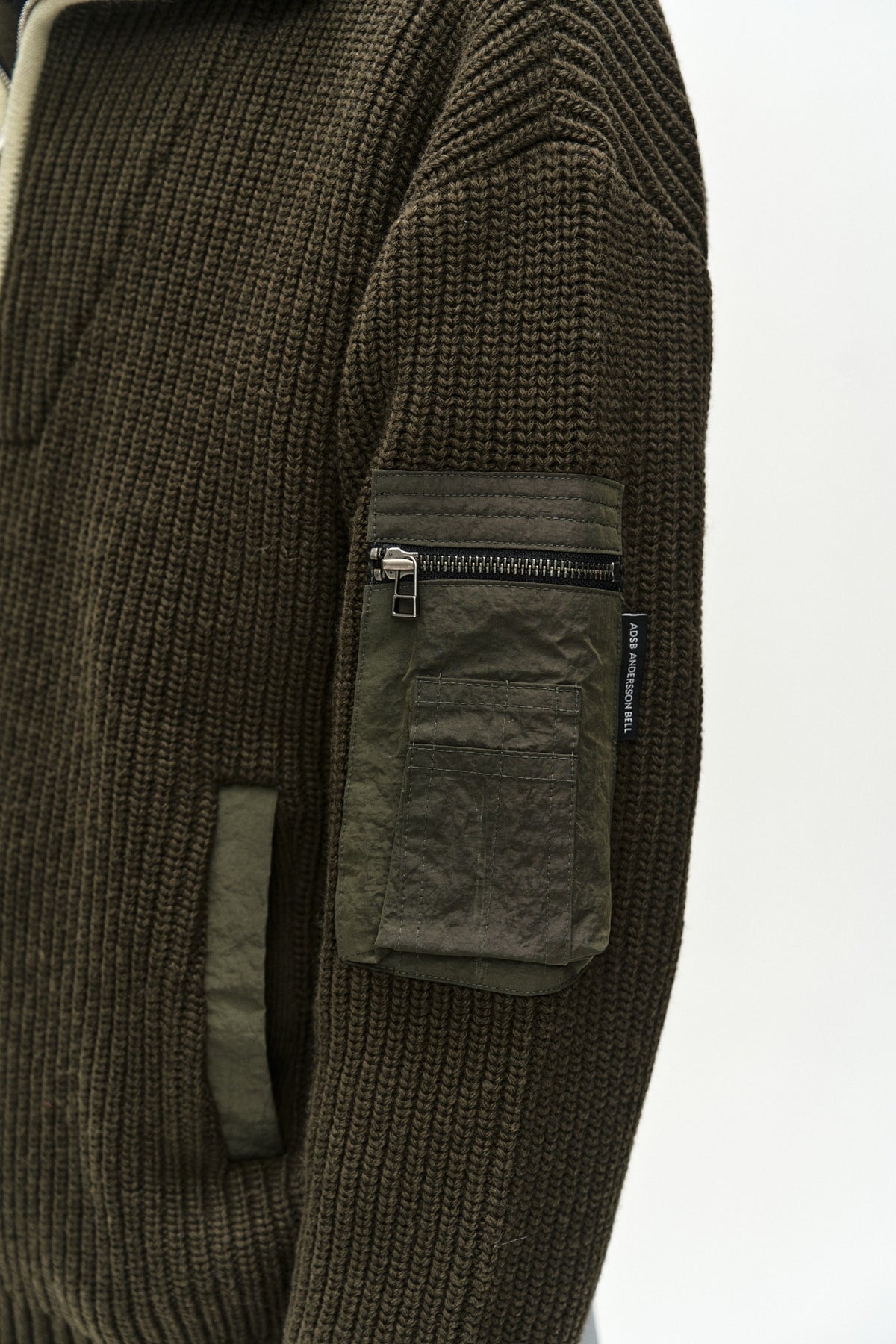 Andersson Bell - Double Layered Quarter Zip-Up Sweater (Khaki/Black) product image 7 | TRAB K-Fashion Australia