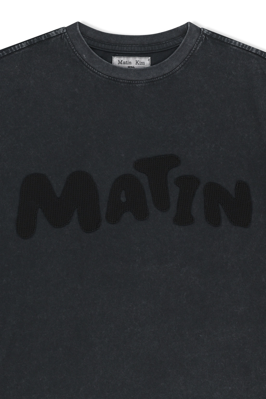 Matin Kim - Waffle Applique Logo Top (Charcoal) product image 6 | TRAB K-Fashion Australia