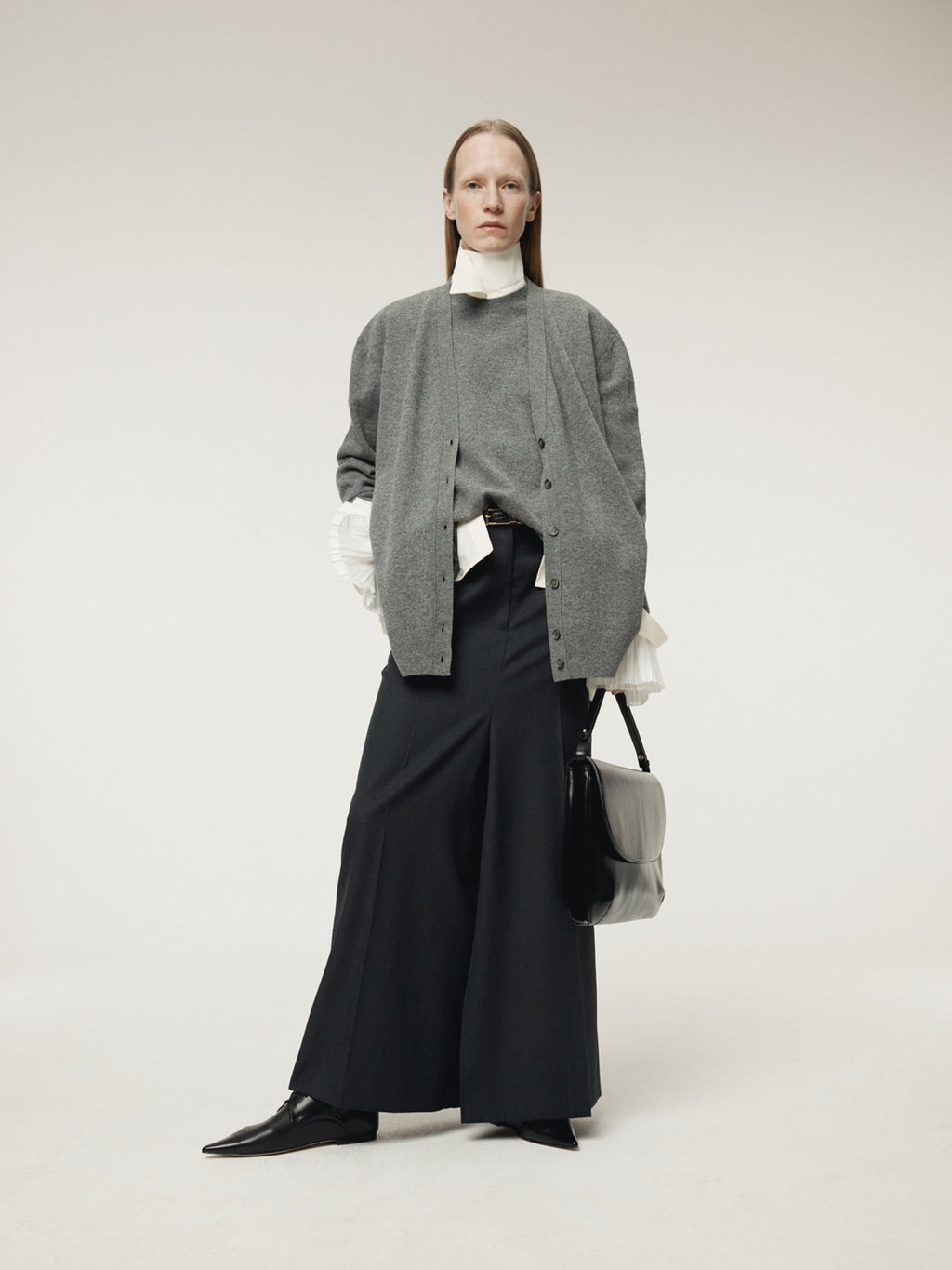 Recto - Layered Cardigan Knit Top (Melange Grey) product image 5 | TRAB K-Fashion Australia