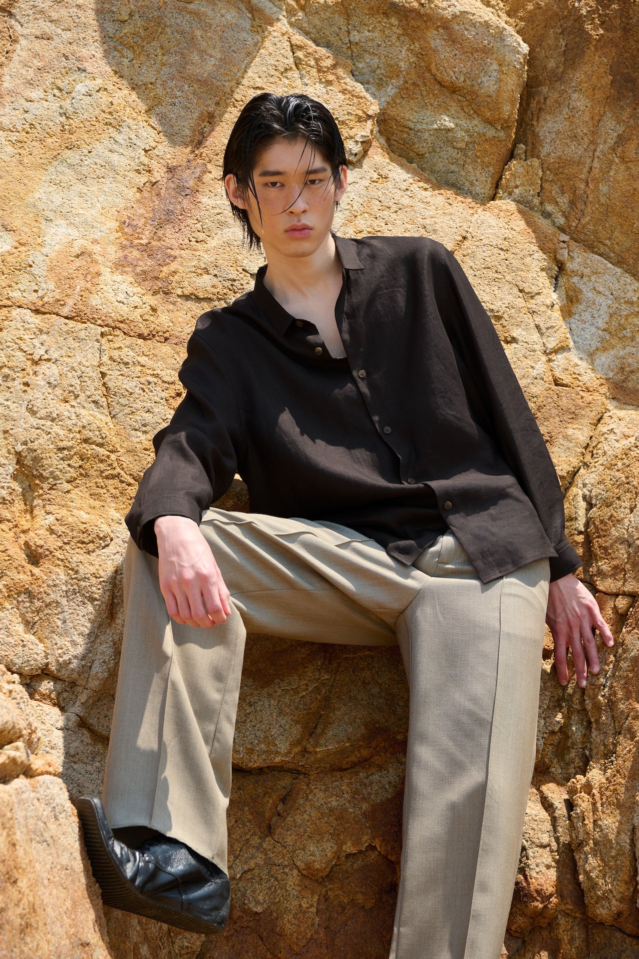 STU - Linen Shirt (Brown) product image 5 | TRAB K-Fashion Australia