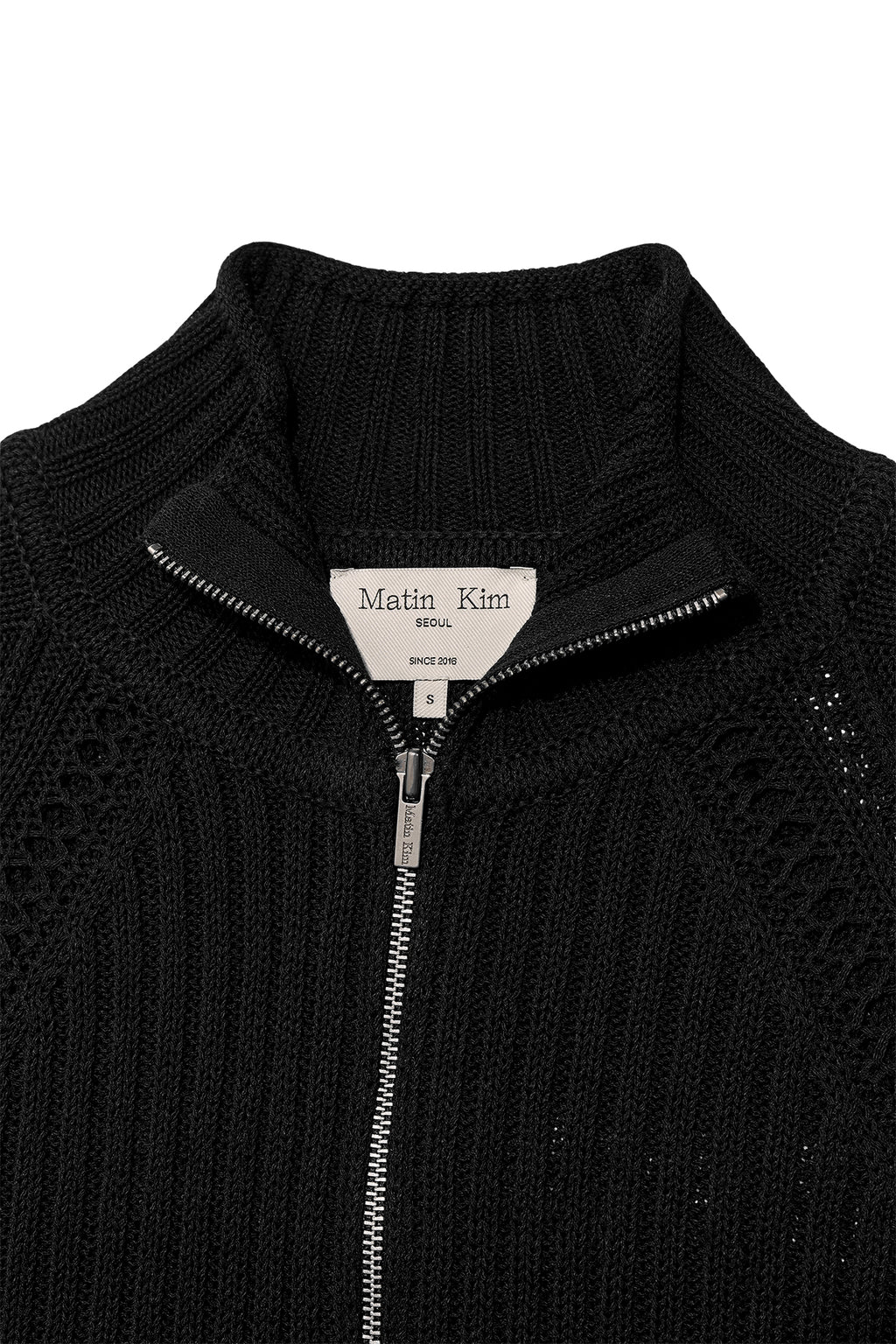 Matin Kim - Back Logo High Neck Knit Vest (Black) product image 3 | TRAB K-Fashion Australia