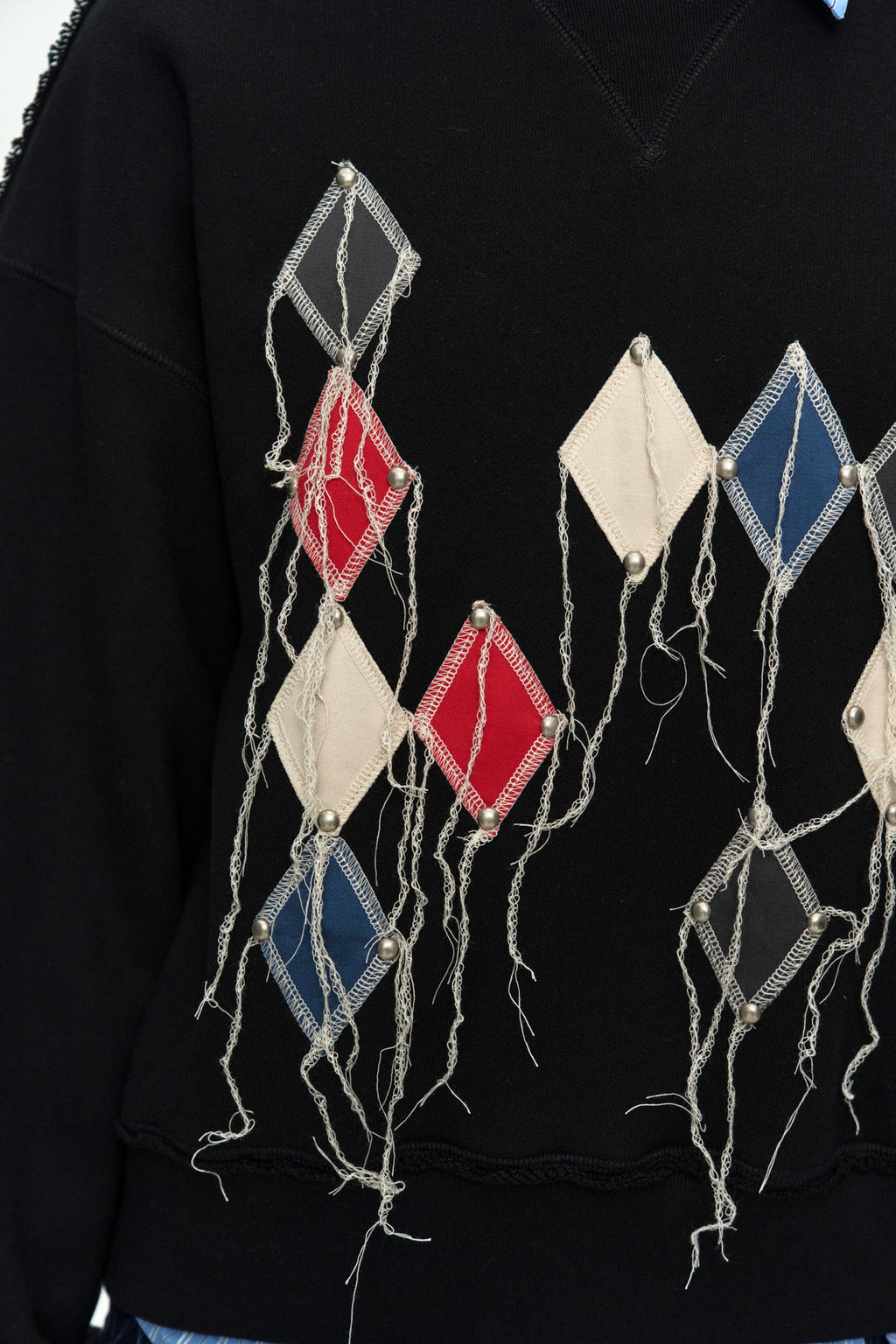 Andersson Bell - (essential) Studded Argyle Patchwork Sweatshirt (Essential) product image 5 | TRAB K-Fashion Australia