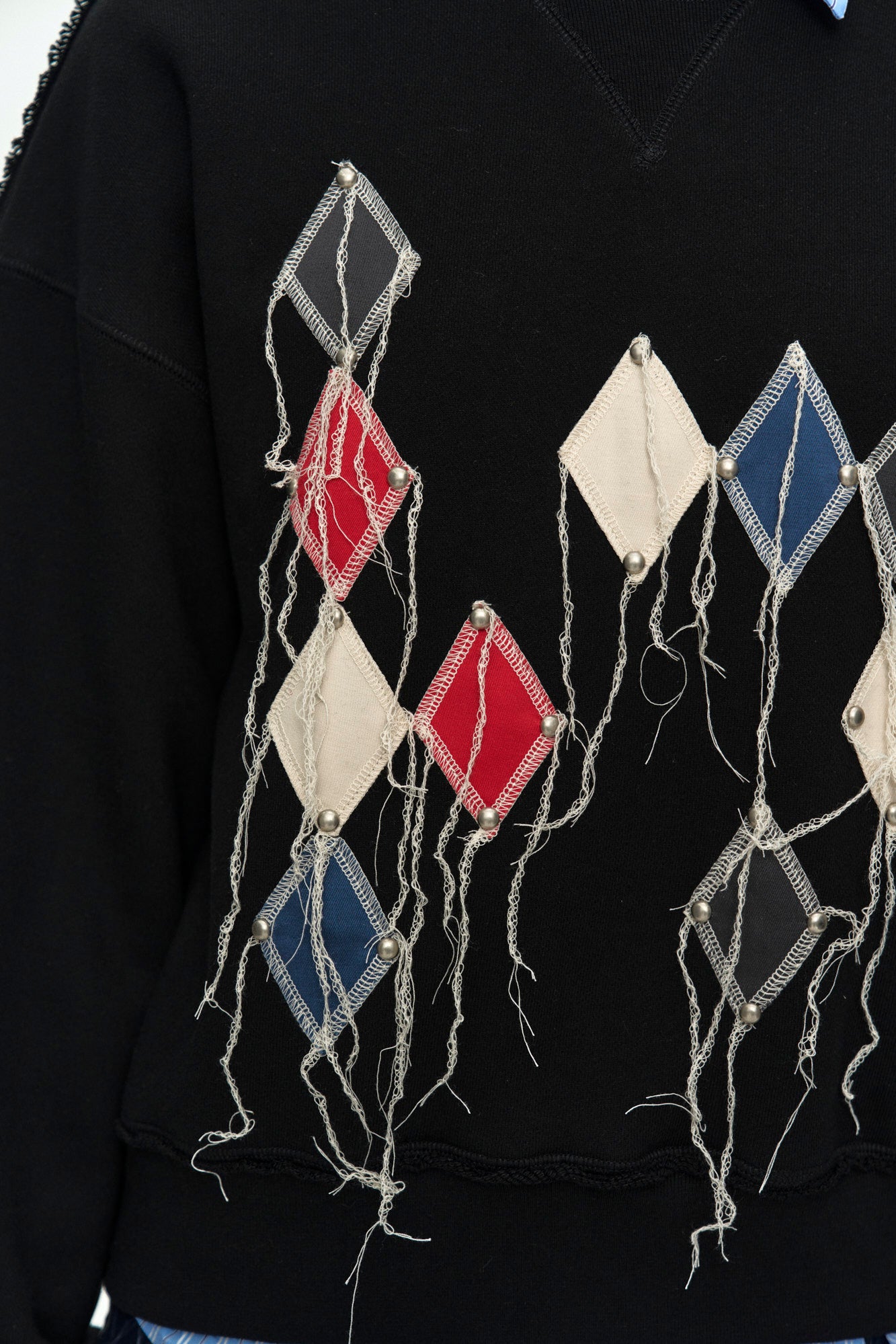 Andersson Bell - (essential) Studded Argyle Patchwork Sweatshirt (Essential) product image 5 | TRAB K-Fashion Australia