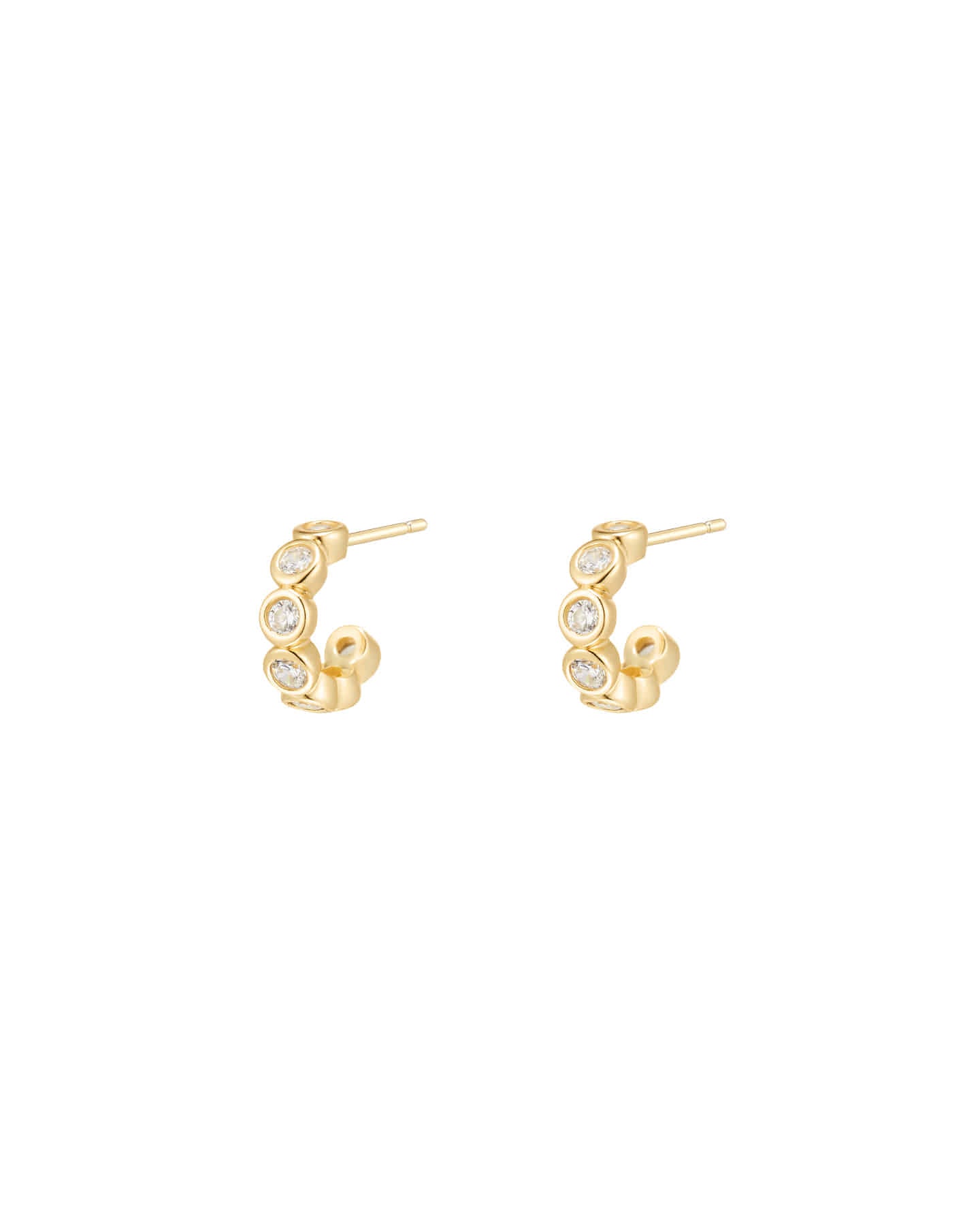 Numbering - Bezel Set Hoop Earrings #3302 product image 4 | TRAB K-Fashion Australia