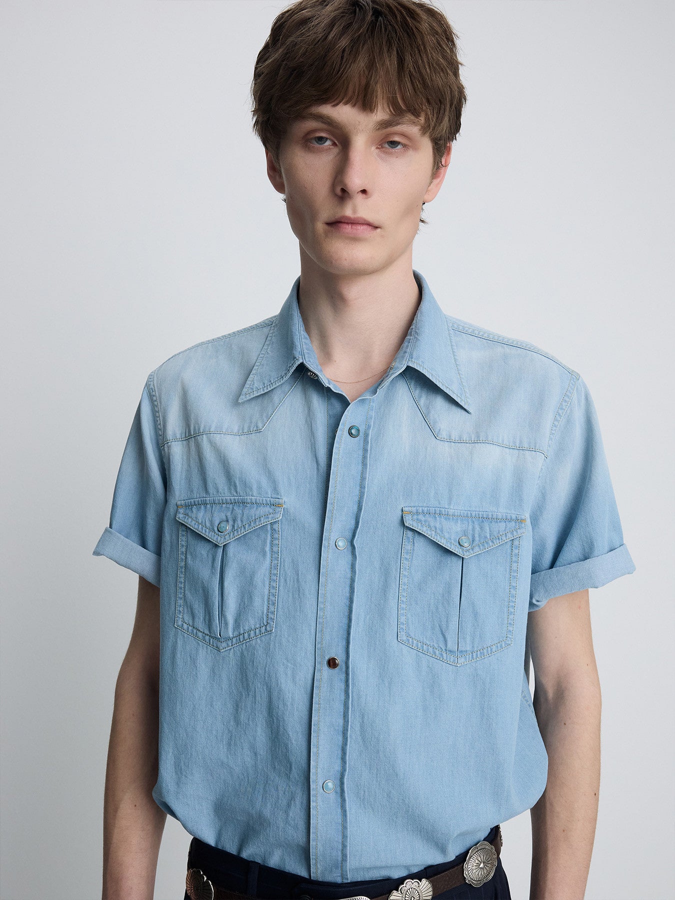 Tonywack - Vintage Denim Western Shirt (Light Washed Blue) product image 9 | TRAB K-Fashion Australia