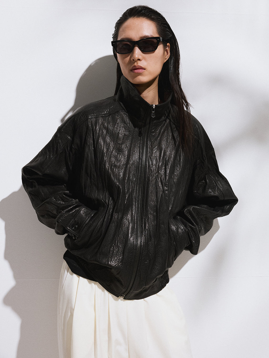 Recto - High-Neck Leather Jumper (Black) product image 4 | TRAB K-Fashion Australia