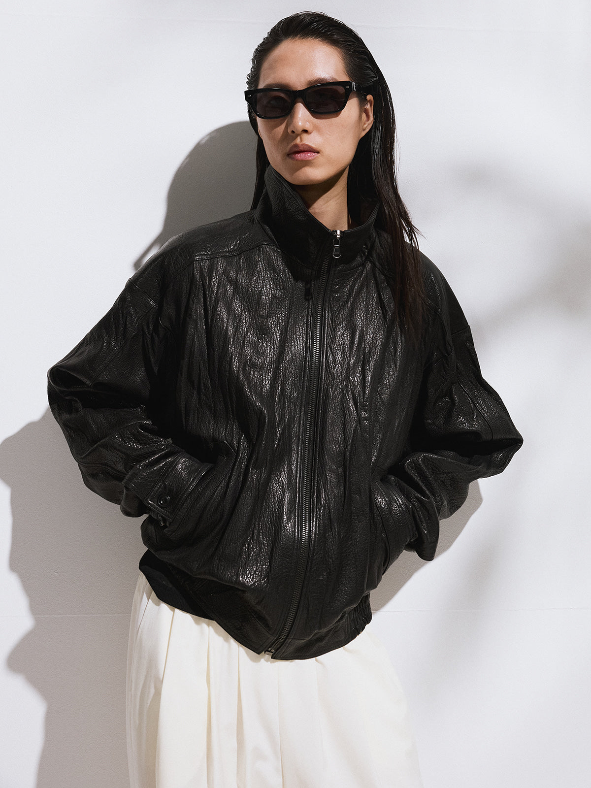 Recto - High-Neck Leather Jumper (Black) product image 4 | TRAB K-Fashion Australia