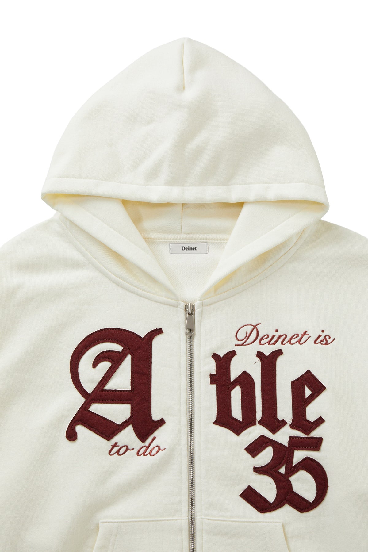 Deinet - Applique Able Oversize Hood Zip Up (Ivory) product image 3 | TRAB K-Fashion Australia
