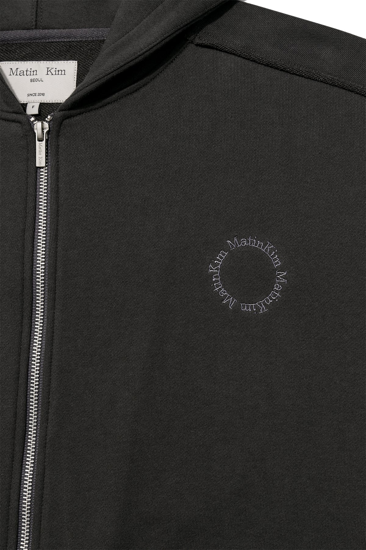 Matin Kim - Volume Pocket Hoody Zip Up (Charcoal) product image 3 | TRAB K-Fashion Australia