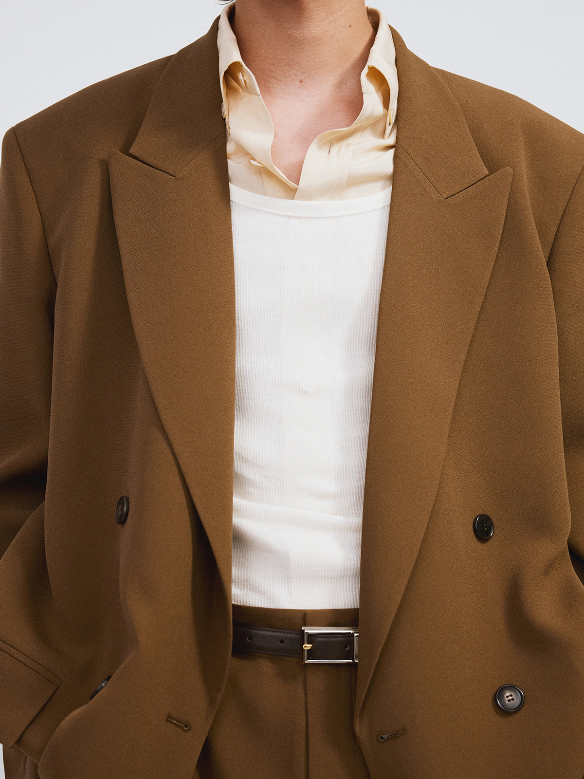 Recto - Fluid Double Suit Jacket (Ochre) product image 4 | TRAB K-Fashion Australia