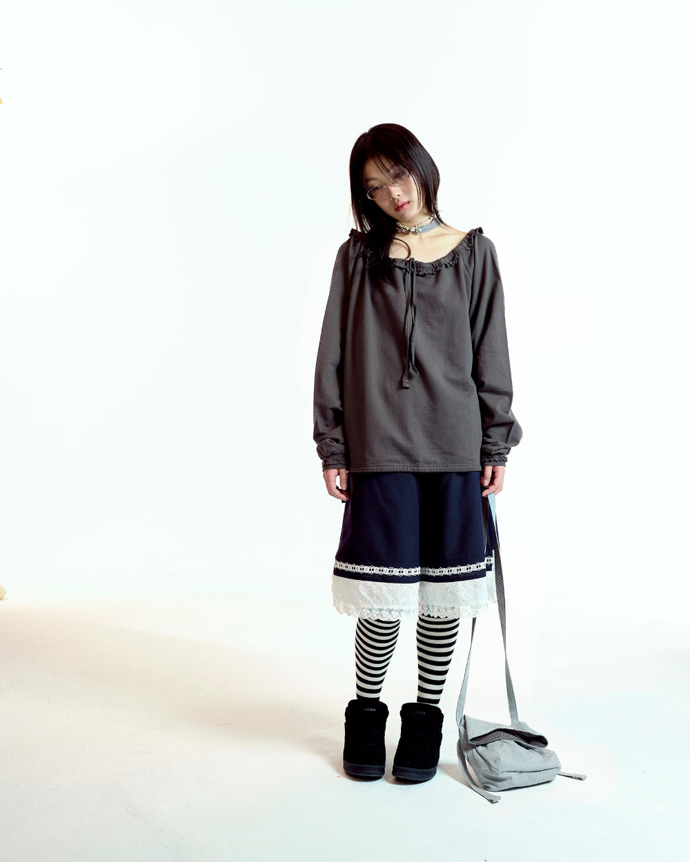 Coyseio - Drawstring Long Sleeve (Charcoal) product image 4 | TRAB K-Fashion Australia