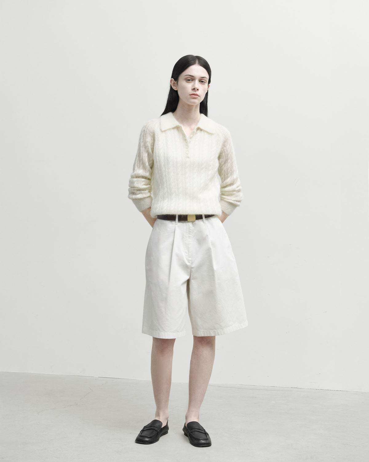 Brownyard - Washed Half Pants (Ivory) product image 1 | TRAB K-Fashion Australia
