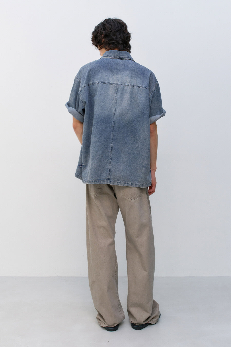 Insilence - Slash Washing Denim Shirt (Light Blue) product image 5 | TRAB K-Fashion Australia
