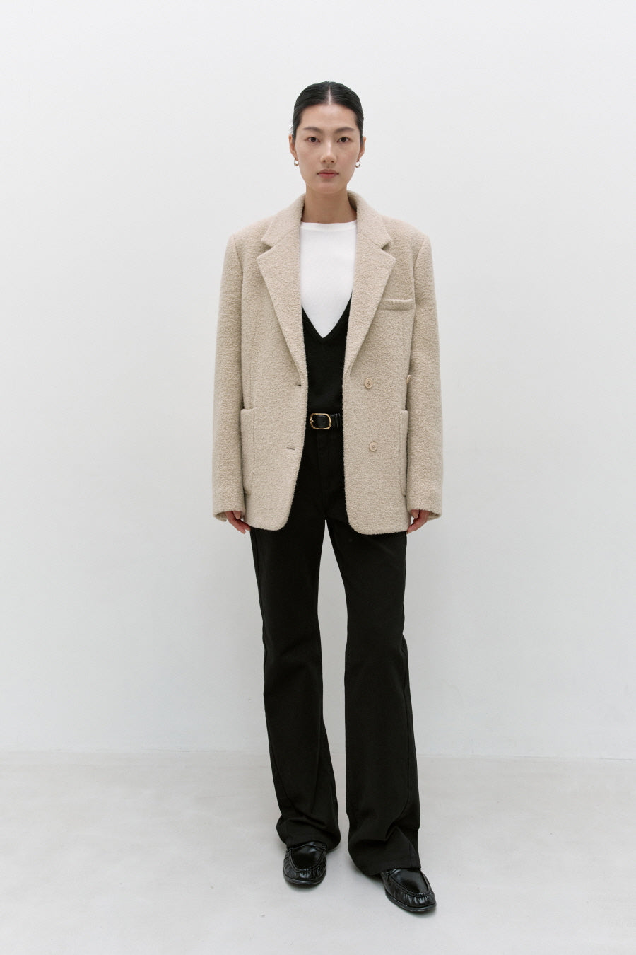 Insilence - Boucle Two-Way Jacket (Beige) product image 3 | TRAB K-Fashion Australia