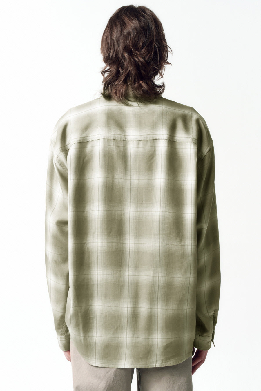 Insilence - Rayon Ombre Check shirts (Olive Beige) product image 5 | TRAB K-Fashion Australia
